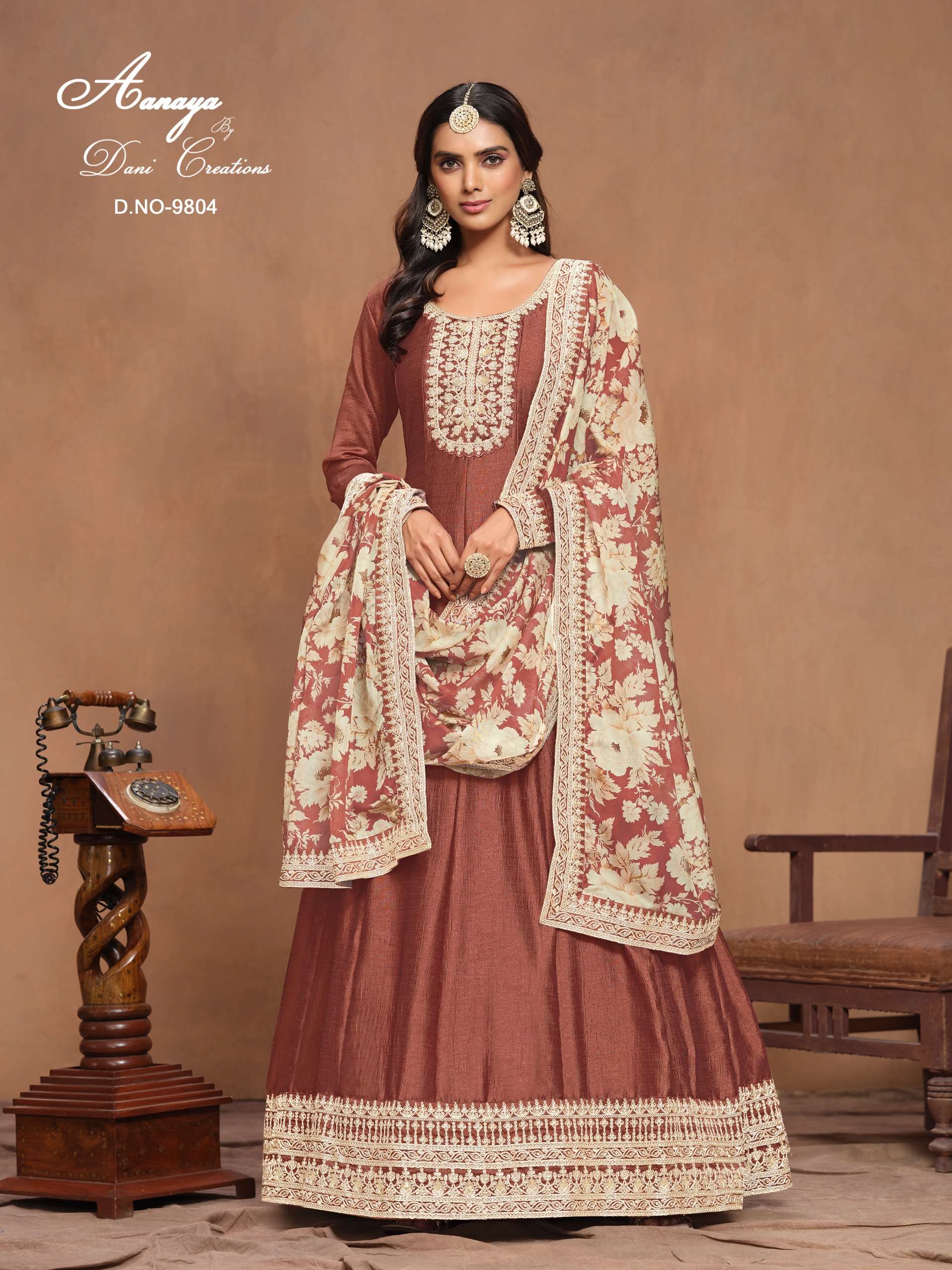 dani aanaya vol 198 art silk exclusive print salwar suit catalog