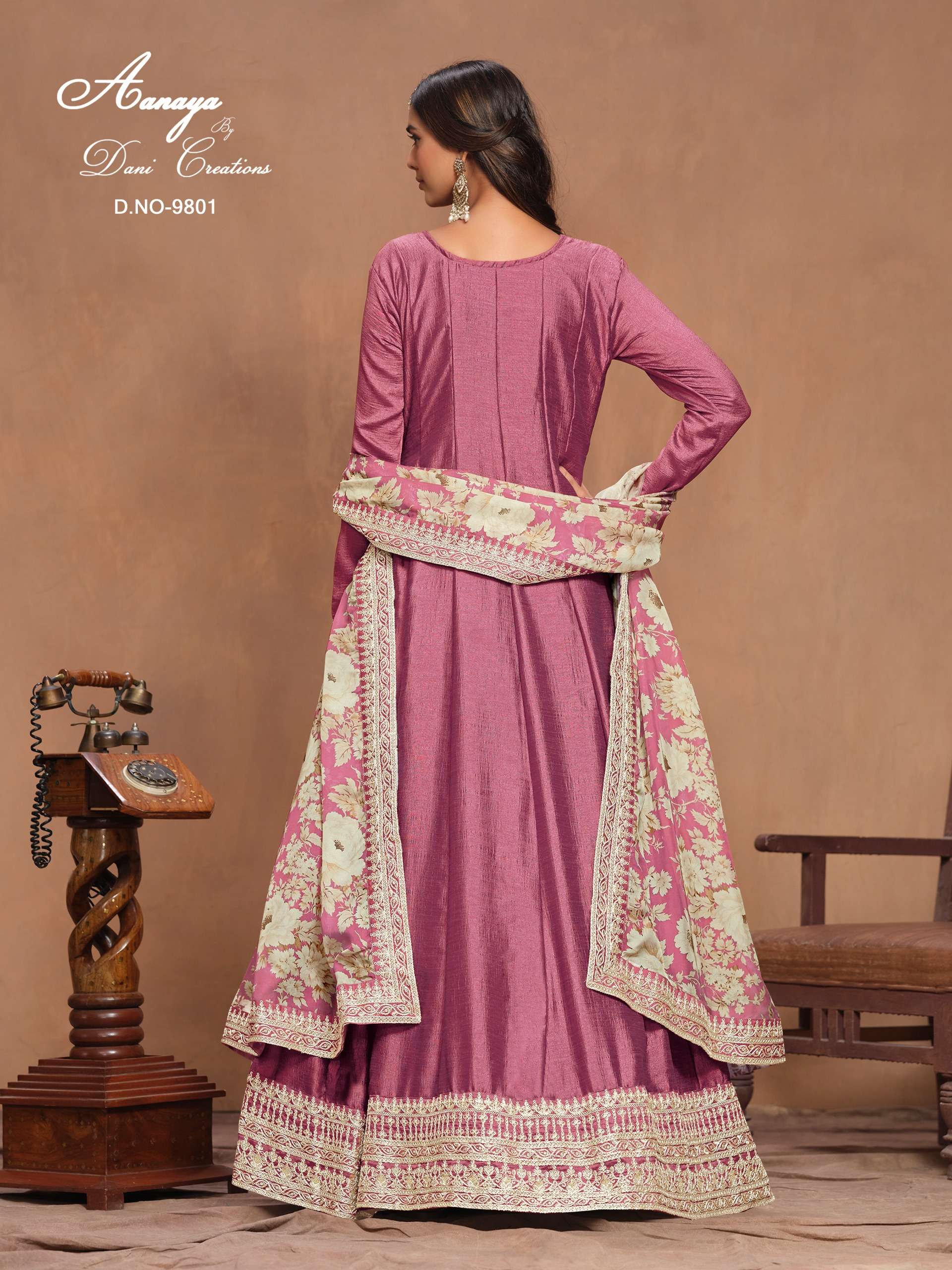 dani aanaya vol 198 art silk exclusive print salwar suit catalog