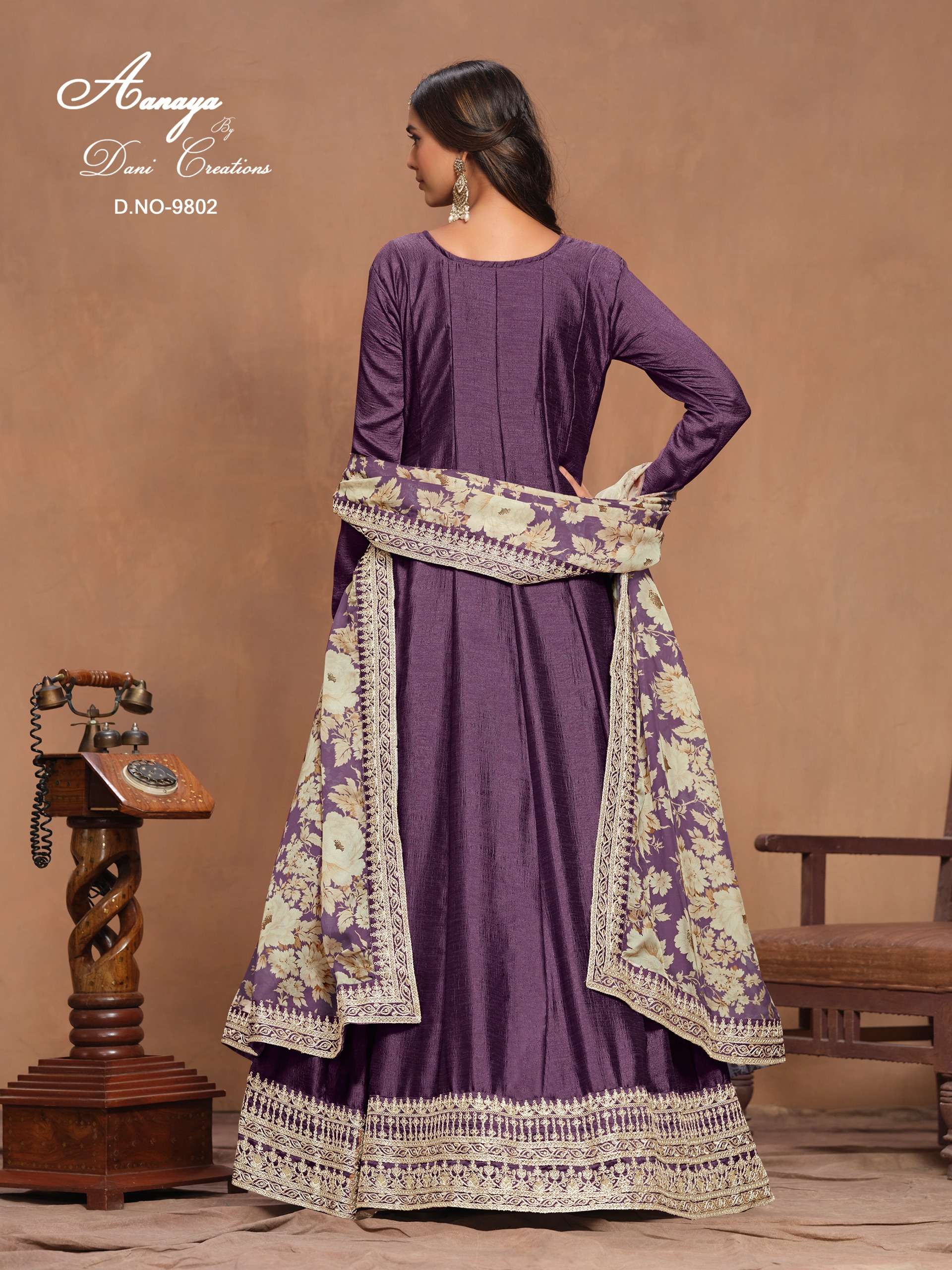 dani aanaya vol 198 art silk exclusive print salwar suit catalog