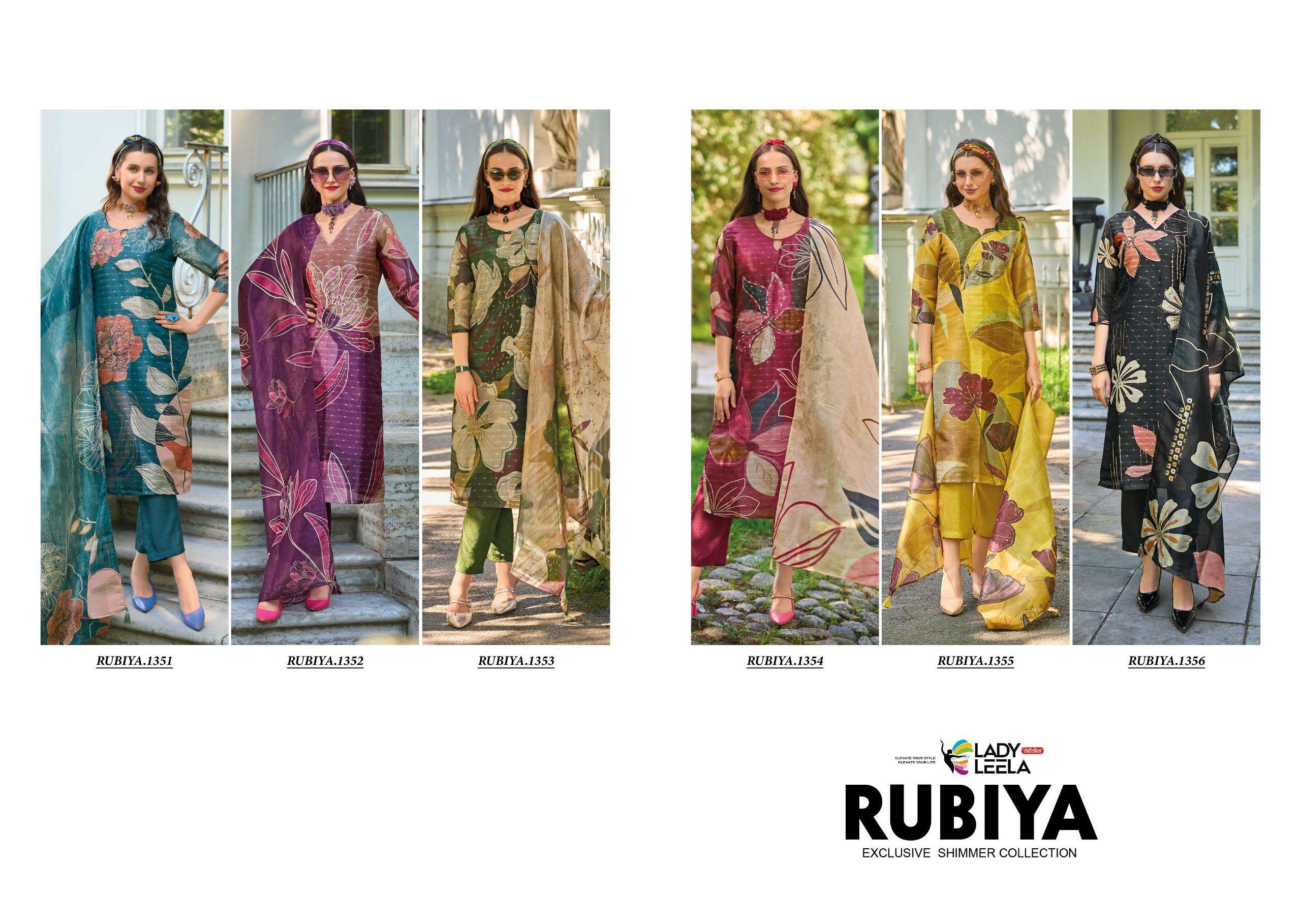 lady leela rubiya jequard exclusive look top bottom with dupatta catalog