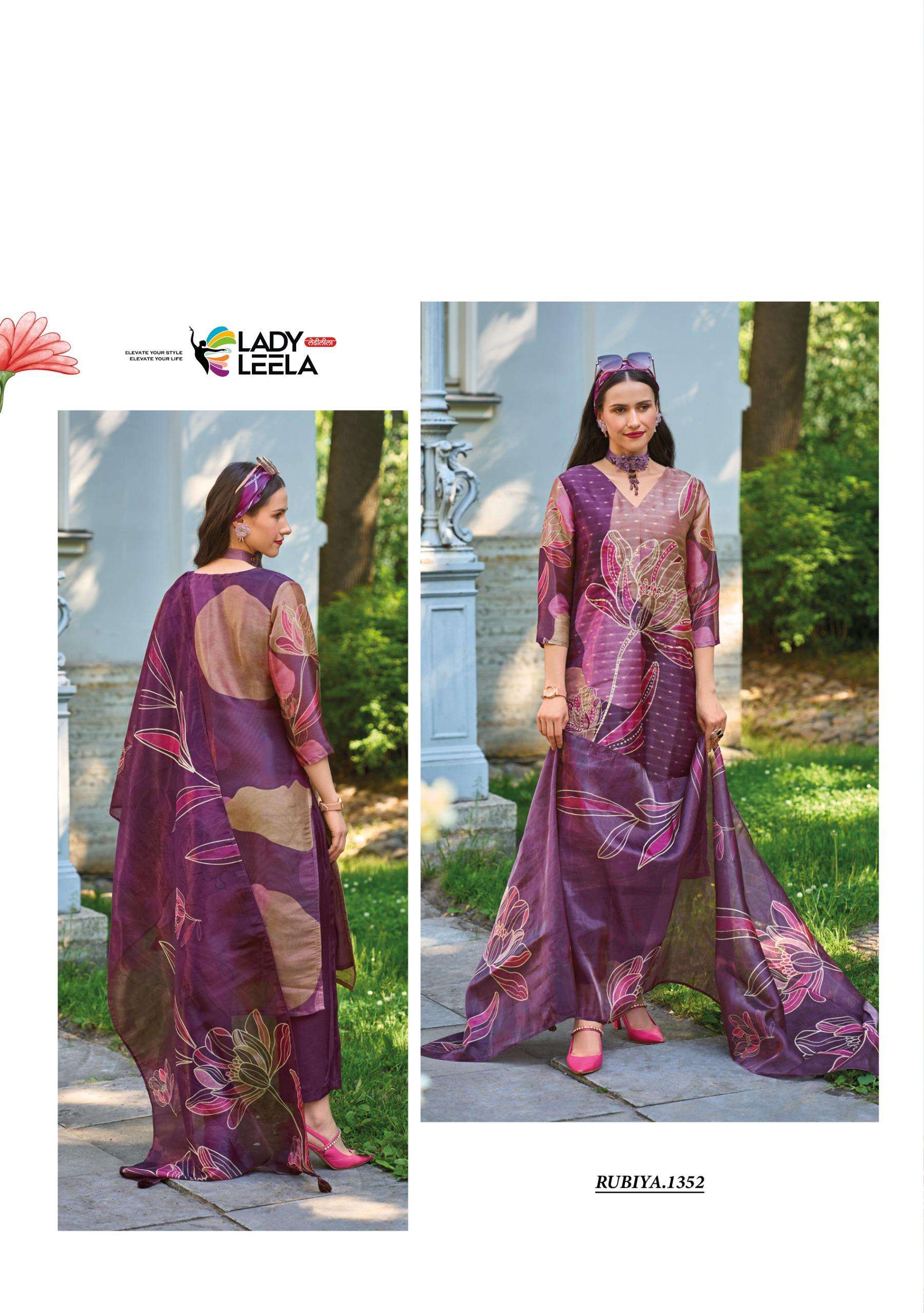 lady leela rubiya jequard exclusive look top bottom with dupatta catalog