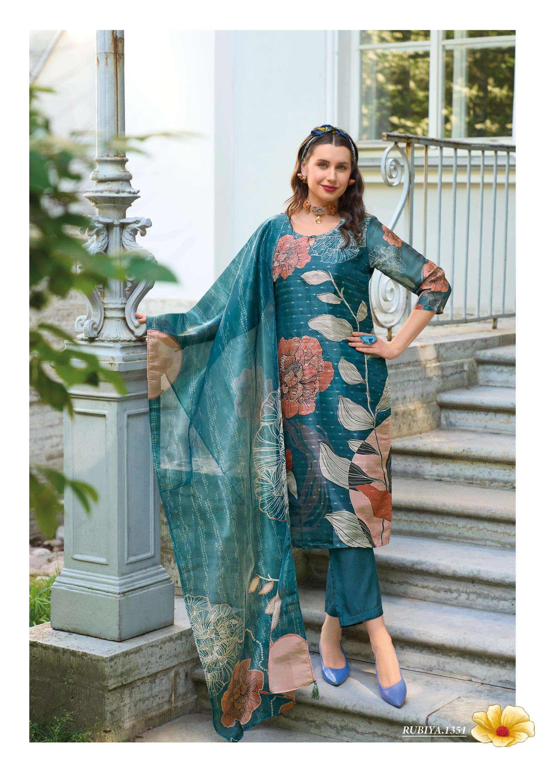 lady leela rubiya jequard exclusive look top bottom with dupatta catalog