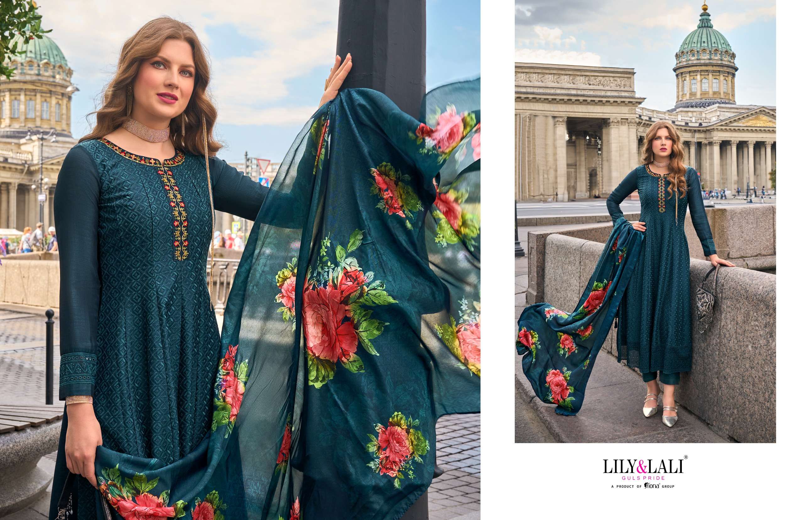 lily and lali alamzeb vichitra silk grace ful look top bottom with dupatta catalog