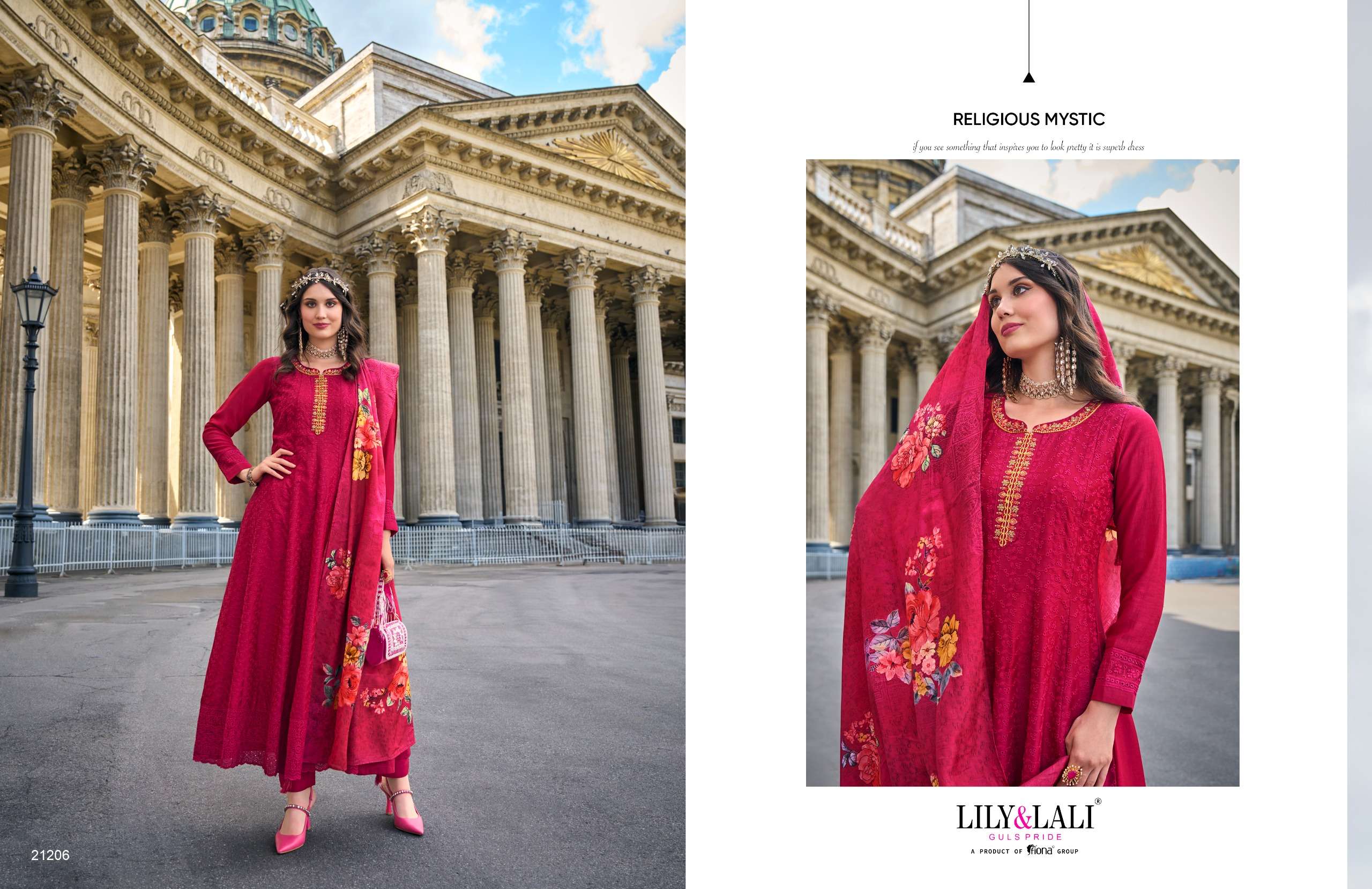 lily and lali alamzeb vichitra silk grace ful look top bottom with dupatta catalog