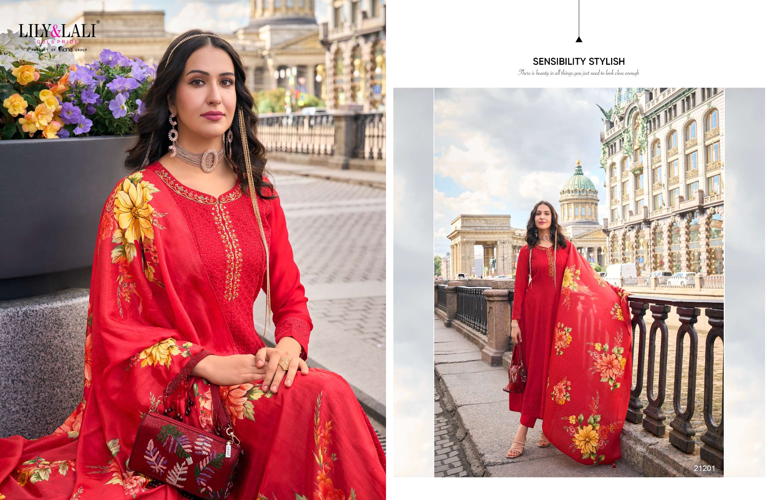 lily and lali alamzeb vichitra silk grace ful look top bottom with dupatta catalog