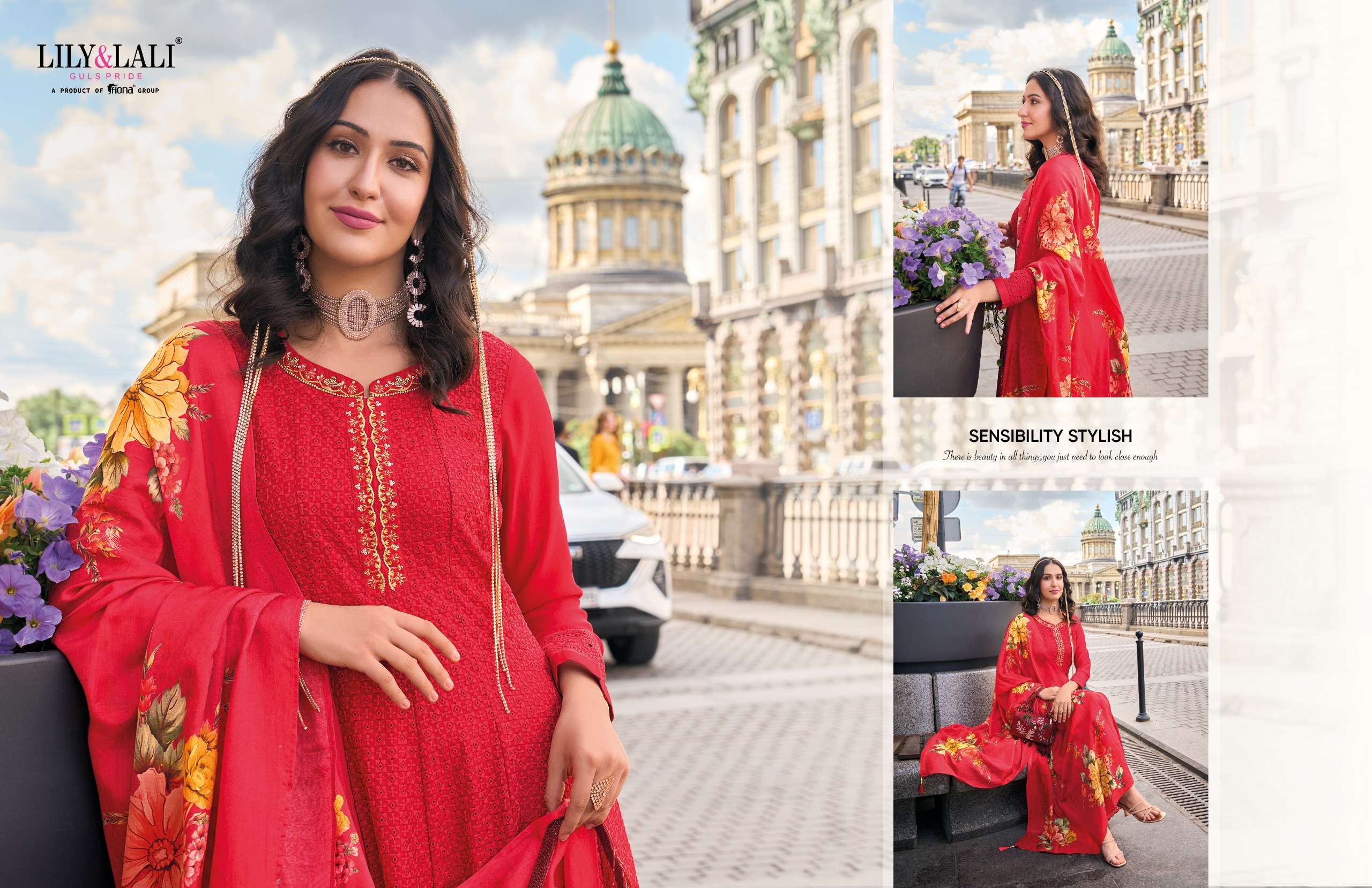 lily and lali alamzeb vichitra silk grace ful look top bottom with dupatta catalog