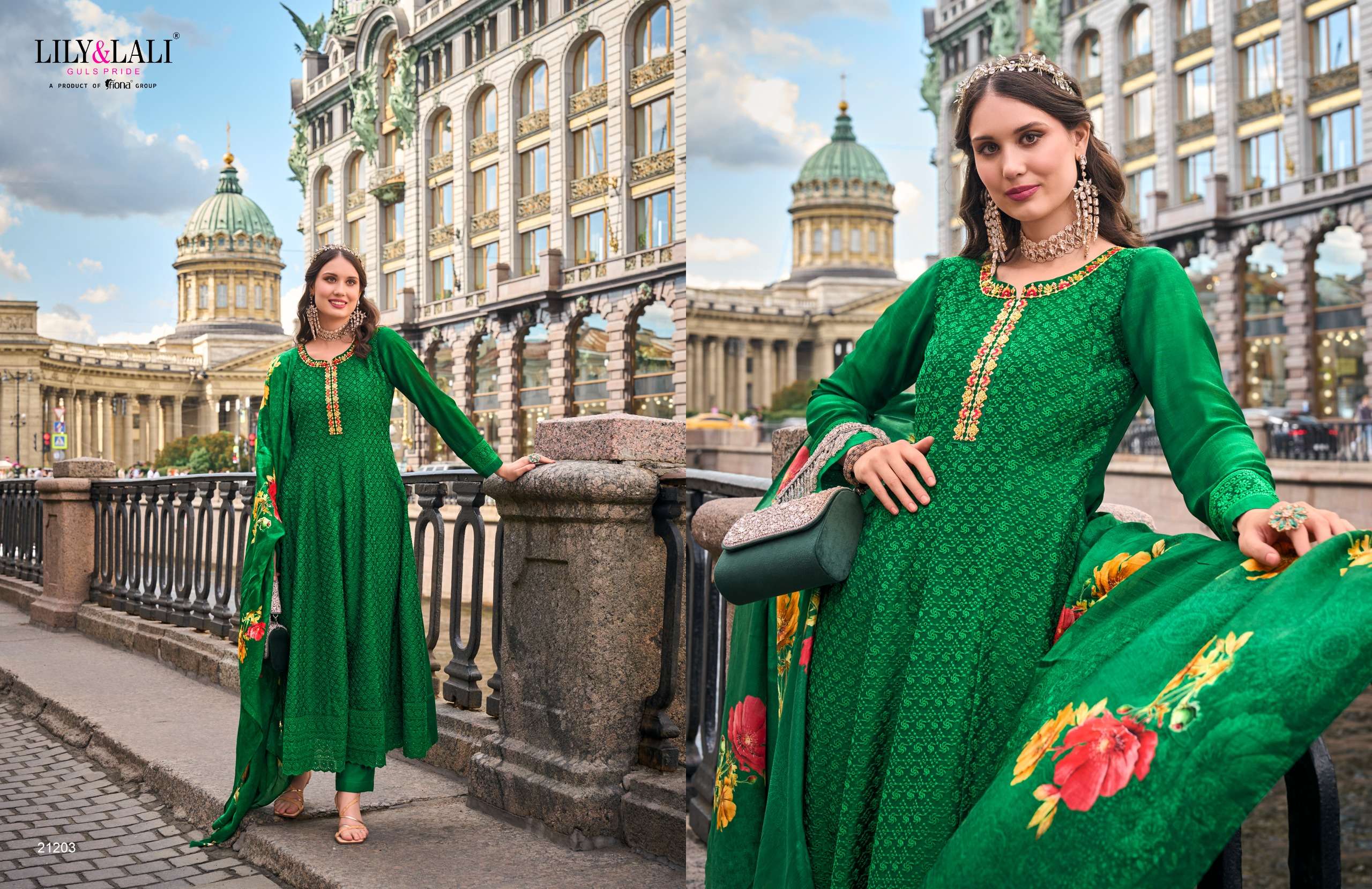 lily and lali alamzeb vichitra silk grace ful look top bottom with dupatta catalog