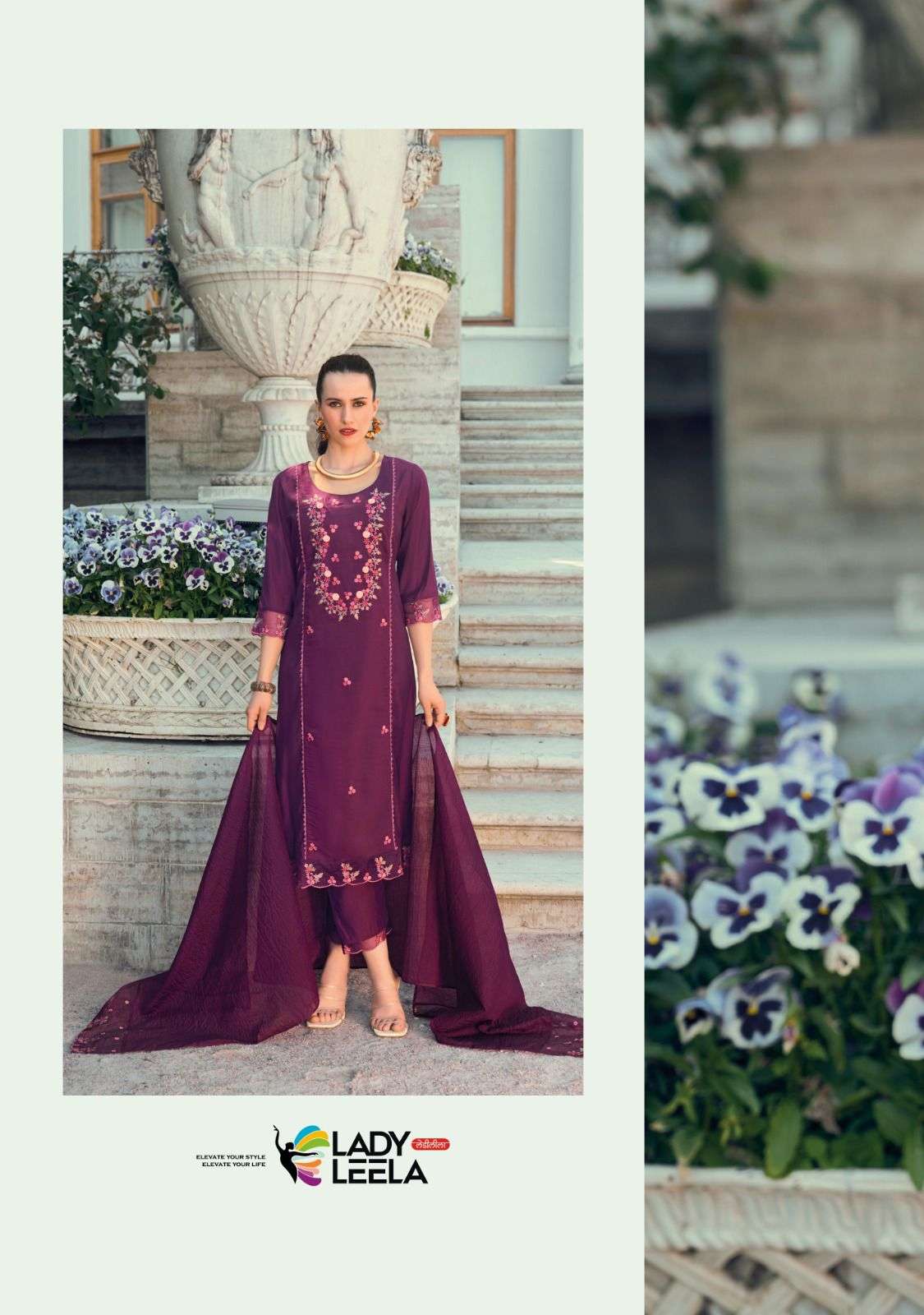 lily and lali iqra viscose silk exclusive look kurti bottom with  dupatta catalog