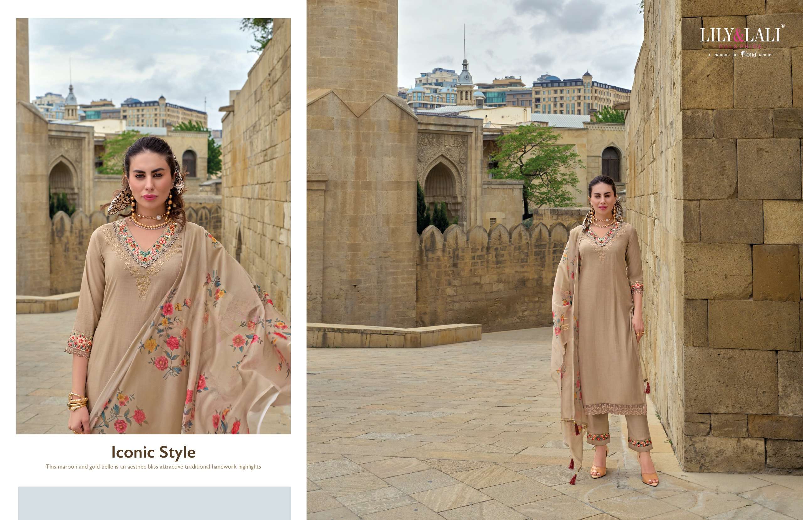 lily and lali mahra viscose festive look top bottom with dupatta catalog