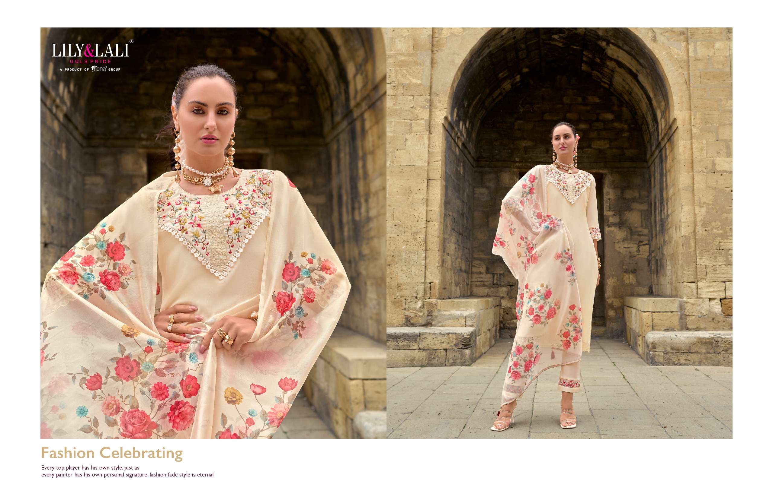 lily and lali mahra viscose festive look top bottom with dupatta catalog