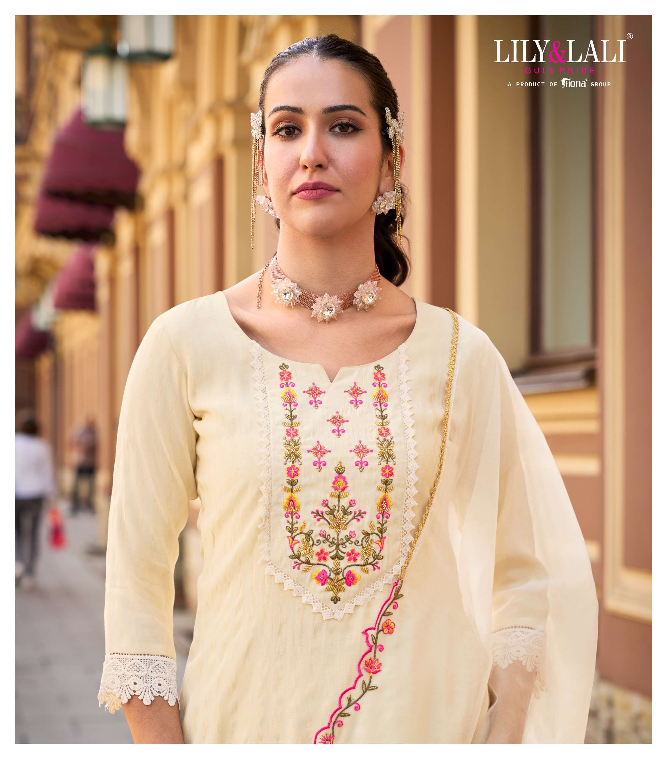 lily and lali mehwish jacquard new nad modern look top bottm with dupatta catalog