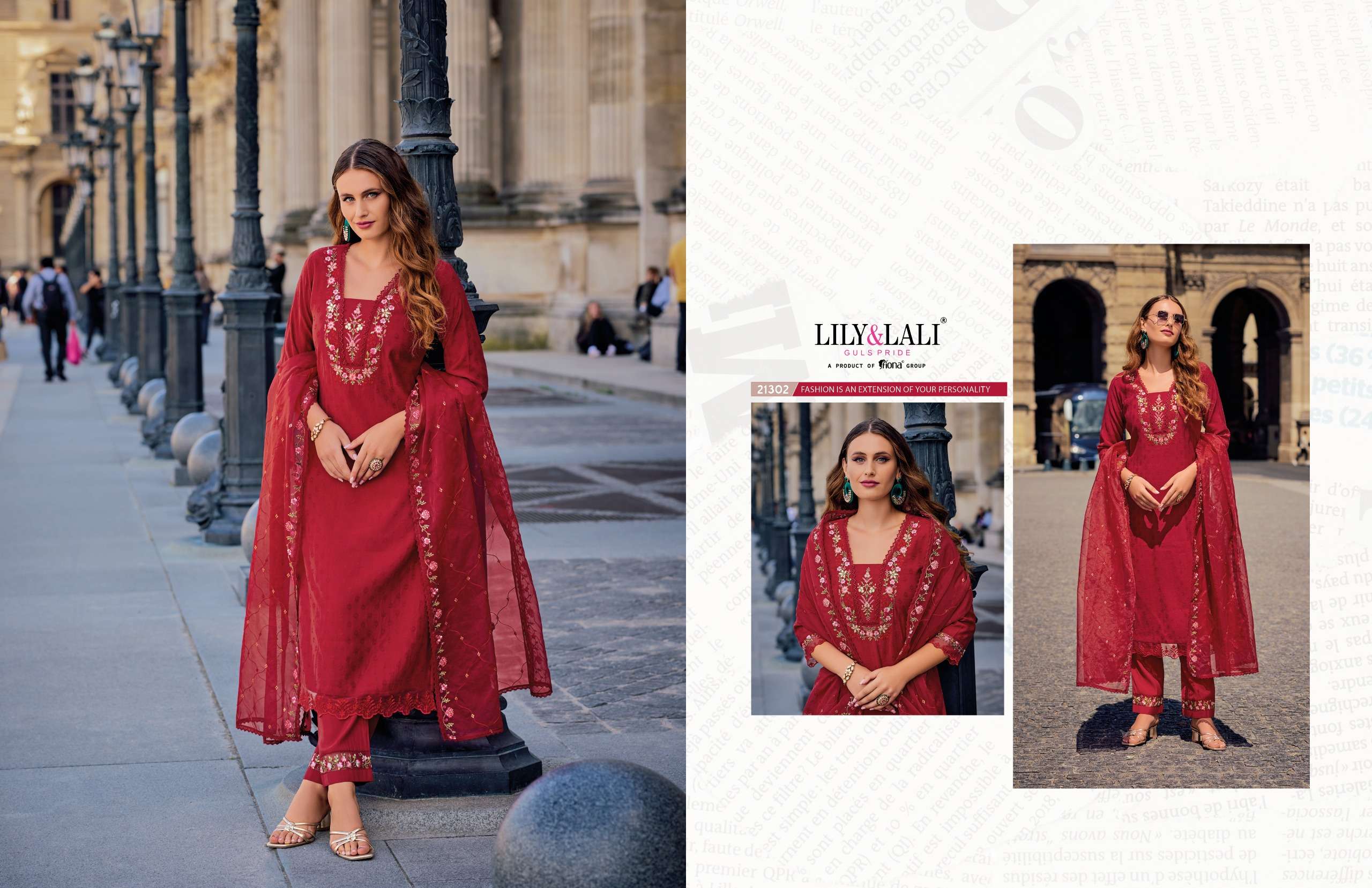 lily and lali mrunal jequard silk exclusive look kurti bottom with  dupatta catalog