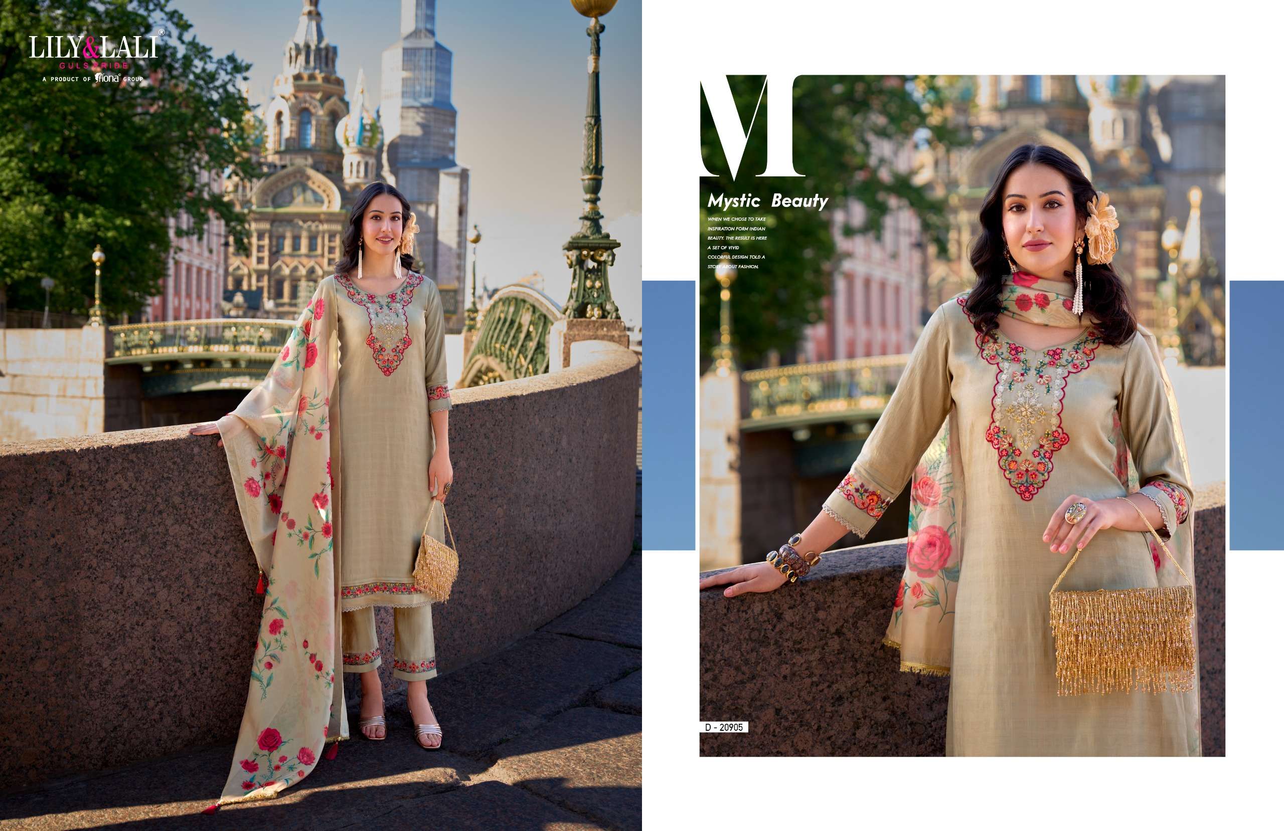 lily and lali srivalli viscose decent embroidery look top bottom with dupatta catalog