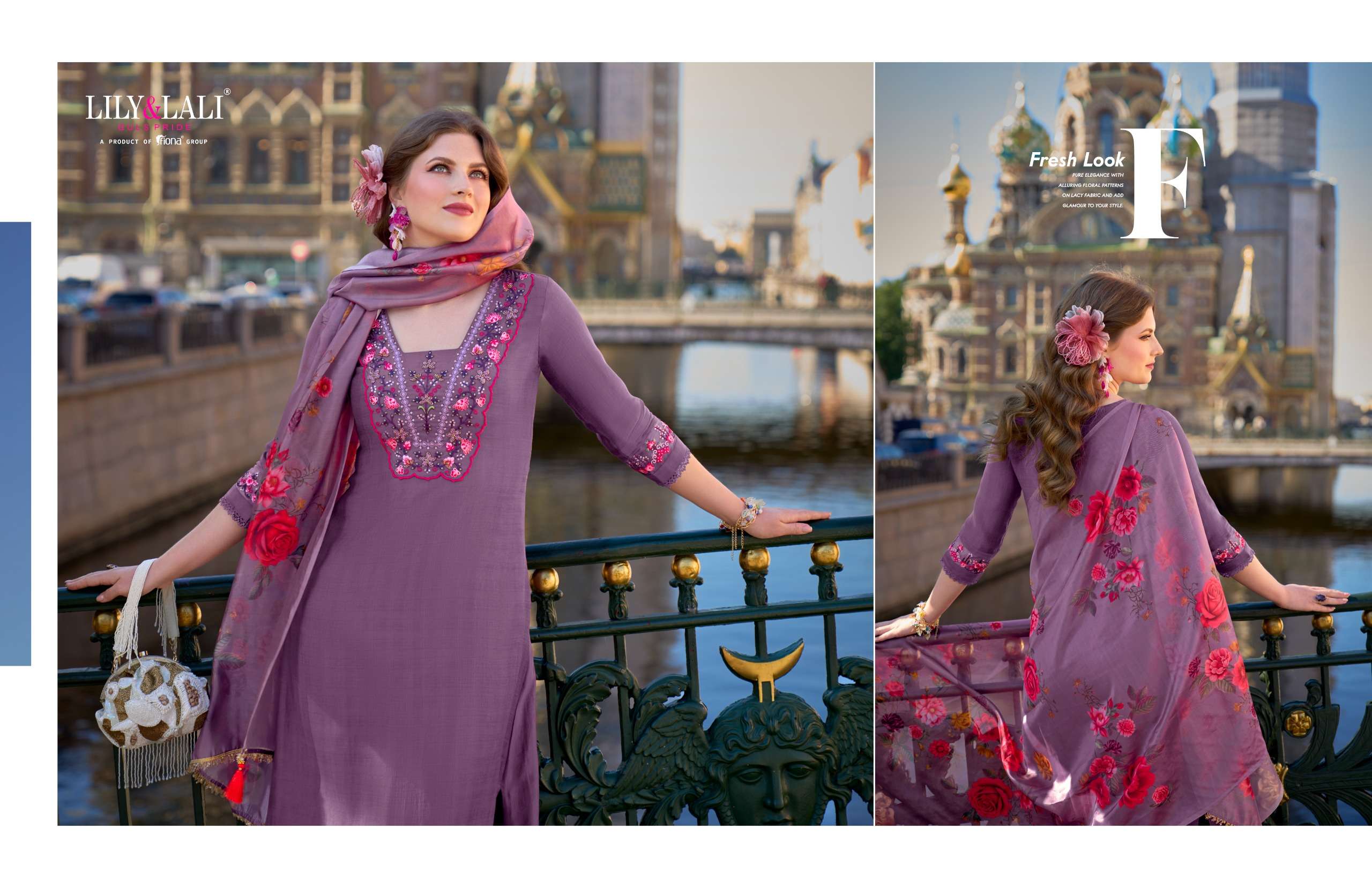 lily and lali srivalli viscose decent embroidery look top bottom with dupatta catalog