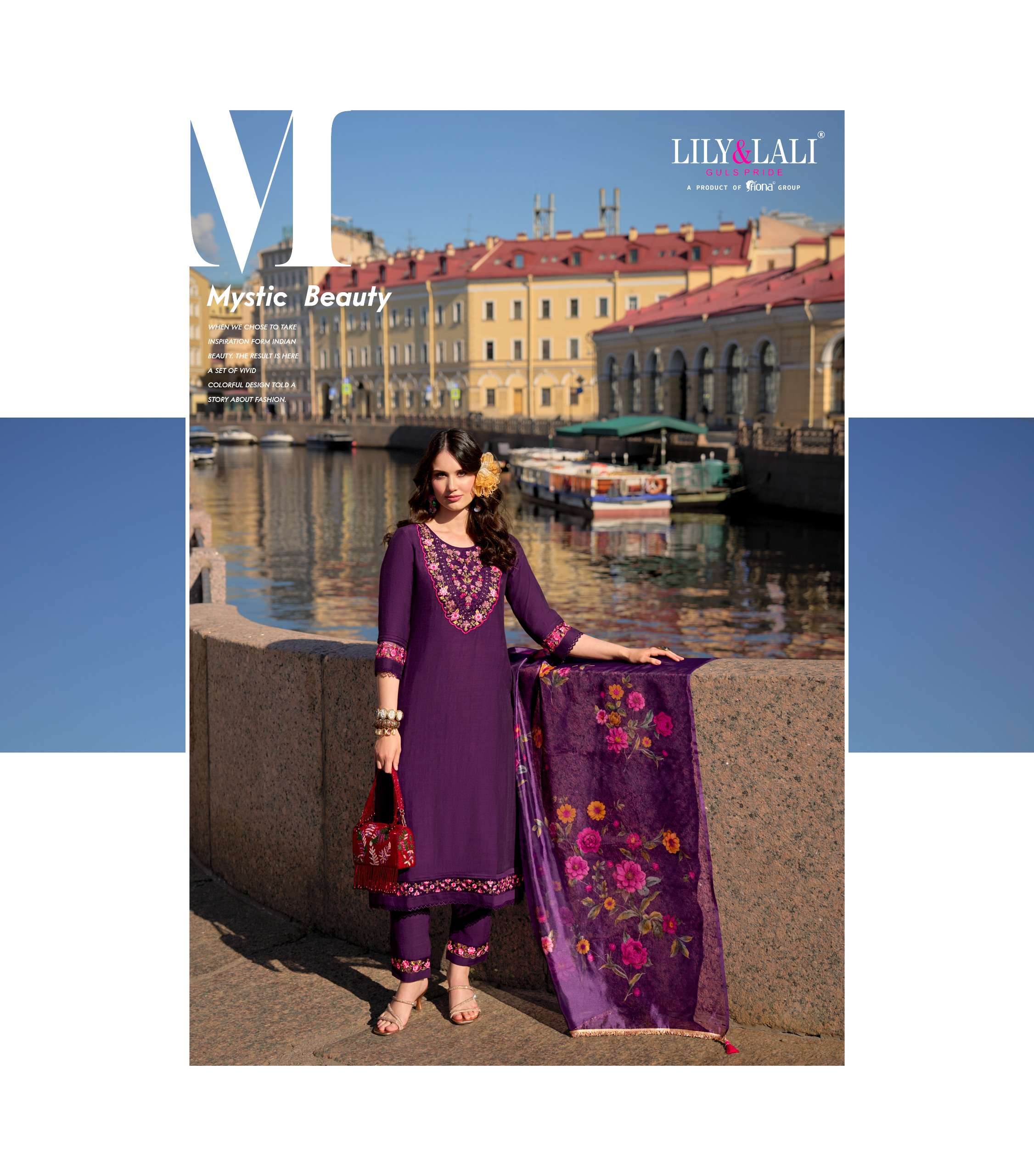 lily and lali srivalli viscose decent embroidery look top bottom with dupatta catalog