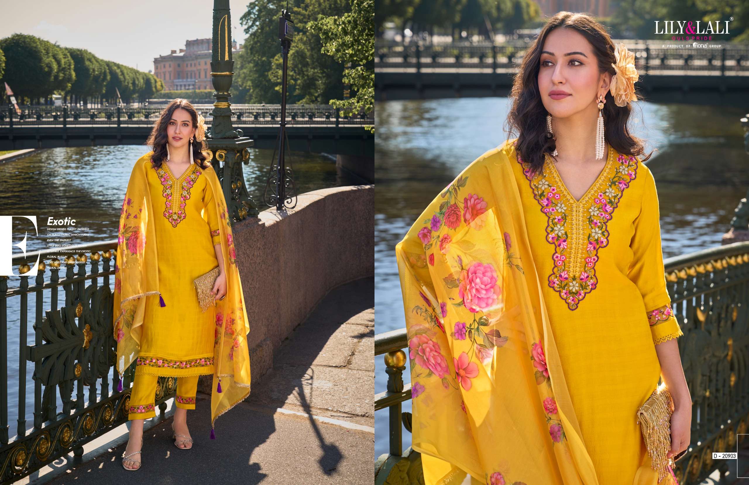 lily and lali srivalli viscose decent embroidery look top bottom with dupatta catalog