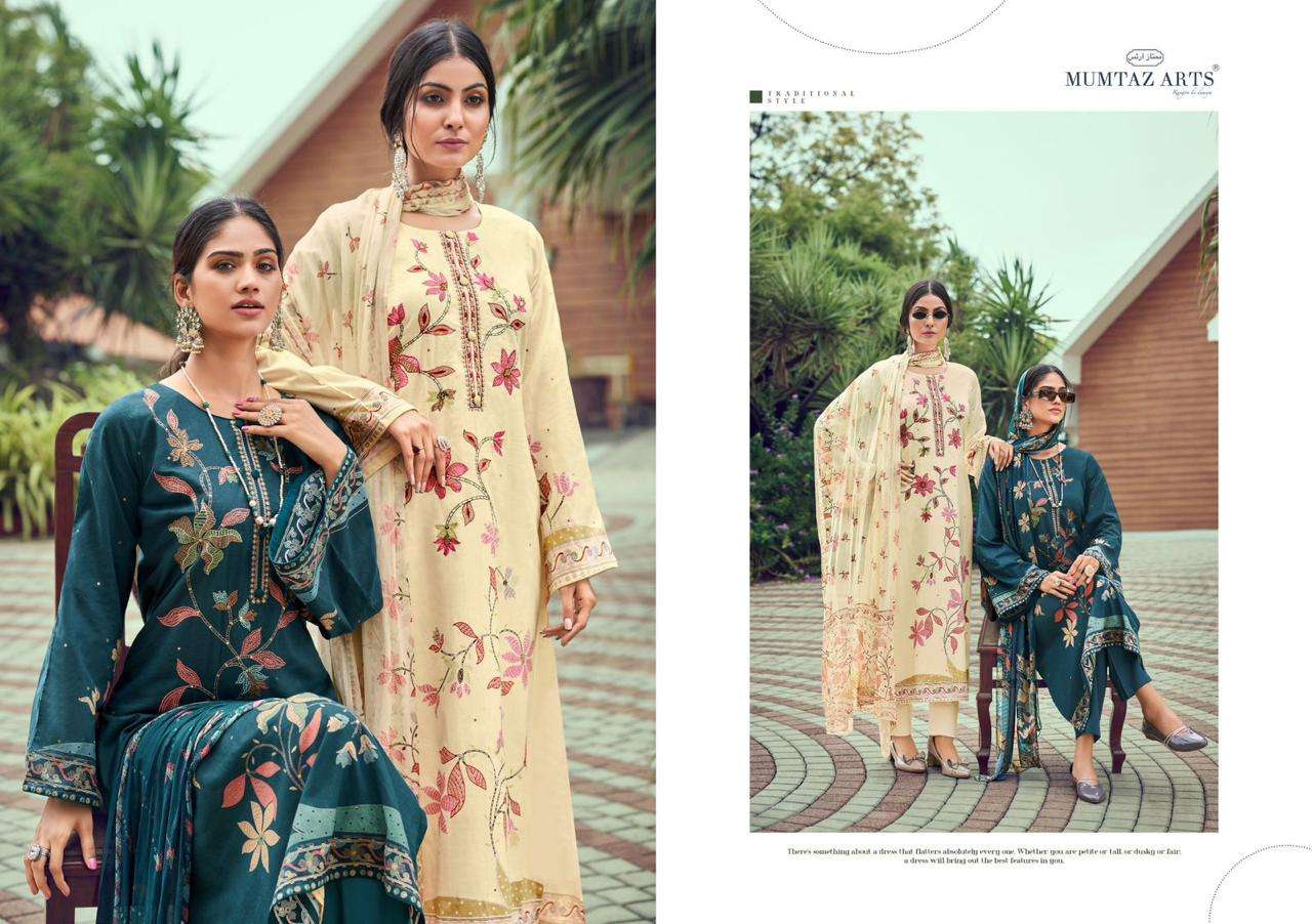 mumtaz arts layla jam satin regal look salwar suit catalog