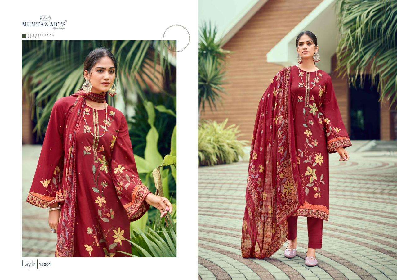 mumtaz arts layla jam satin regal look salwar suit catalog