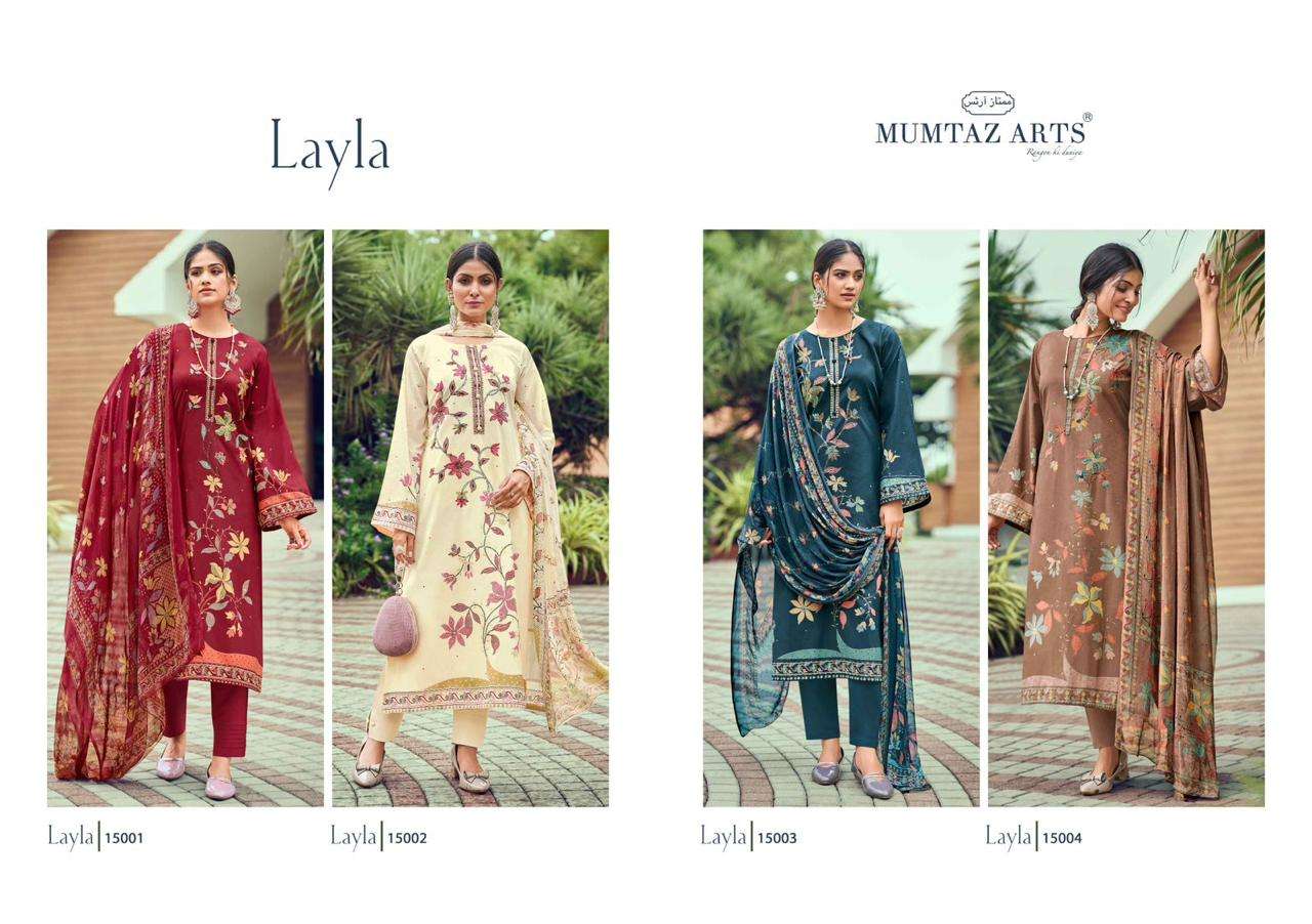 mumtaz arts layla jam satin regal look salwar suit catalog