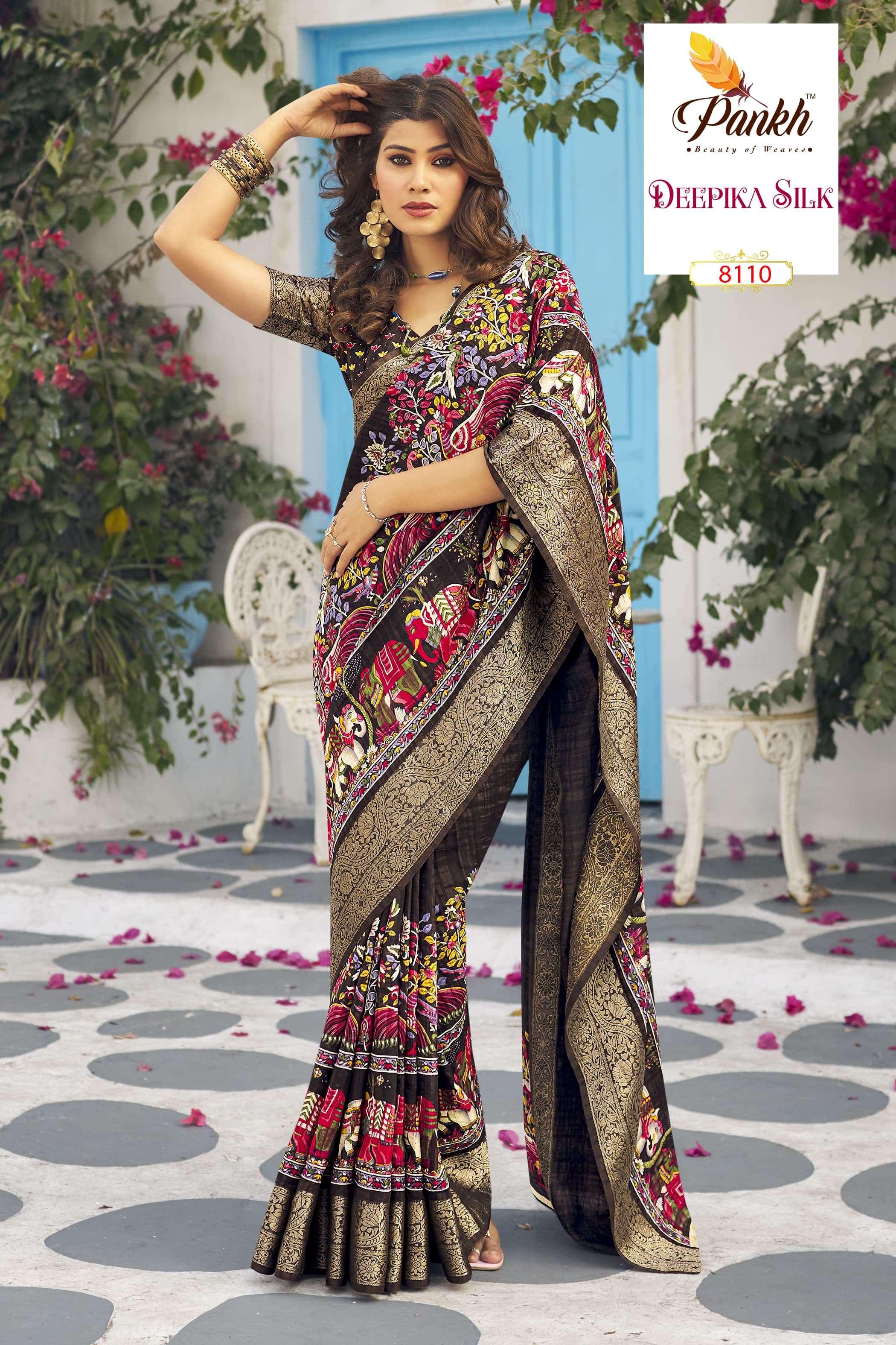 pankh deepika silk munga silk regal look saree catalog