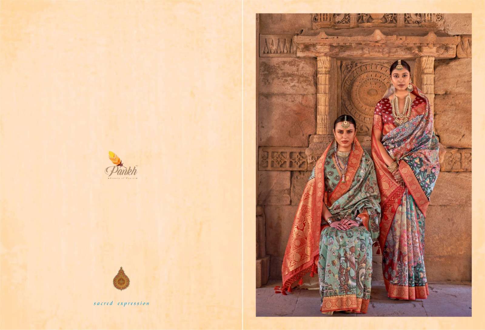 pankh kalam kruti soft silk paithani attrective look saree catalog