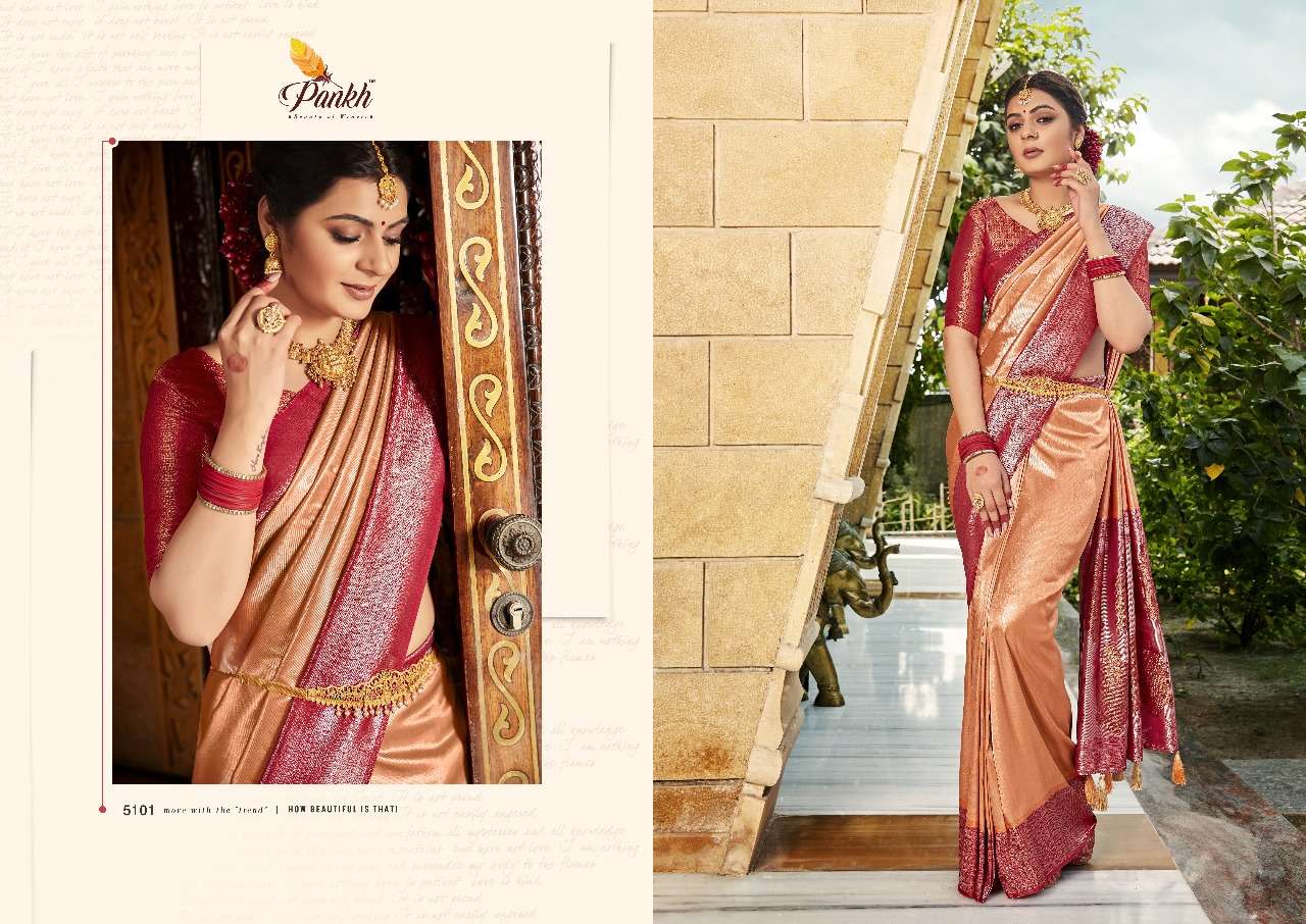 pankh kashish vol 1 kanjivaram silk innovative look saree catalog