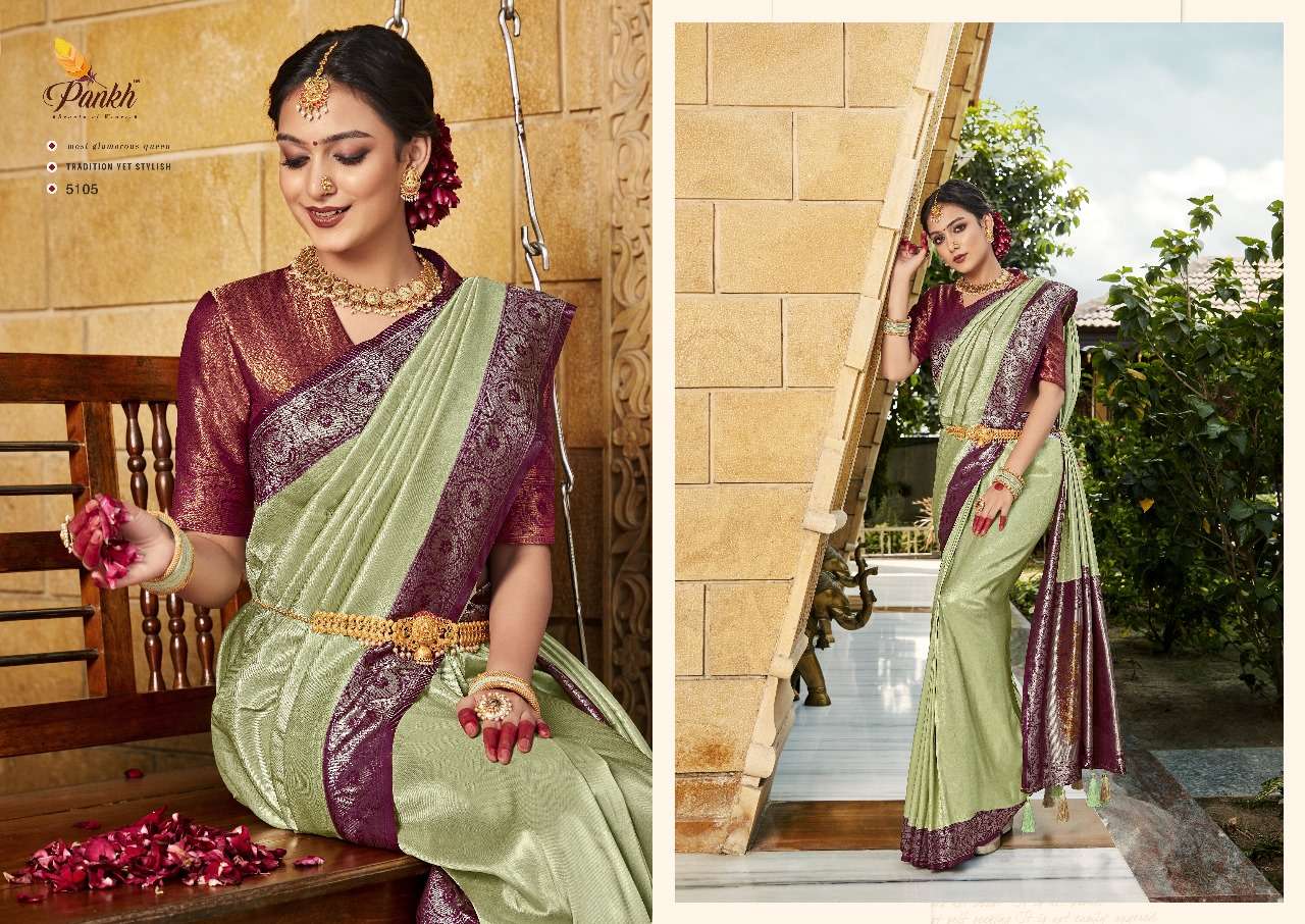 pankh kashish vol 1 kanjivaram silk innovative look saree catalog