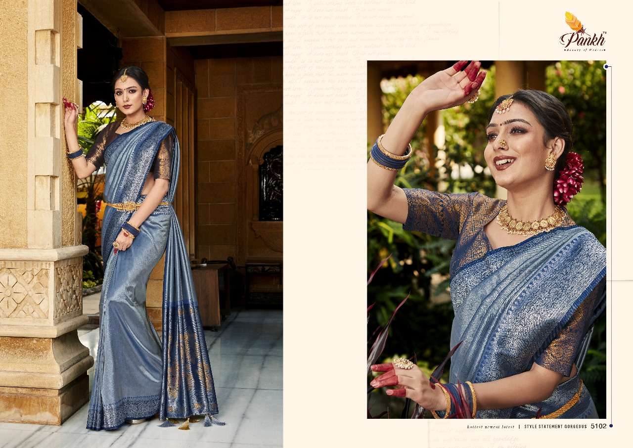 pankh kashish vol 1 kanjivaram silk innovative look saree catalog