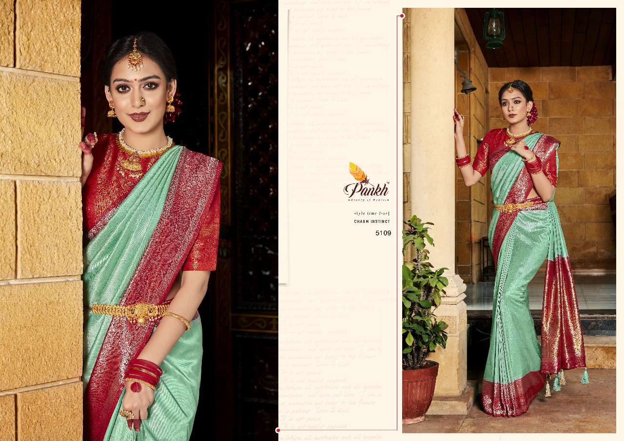 pankh kashish vol 1 kanjivaram silk innovative look saree catalog