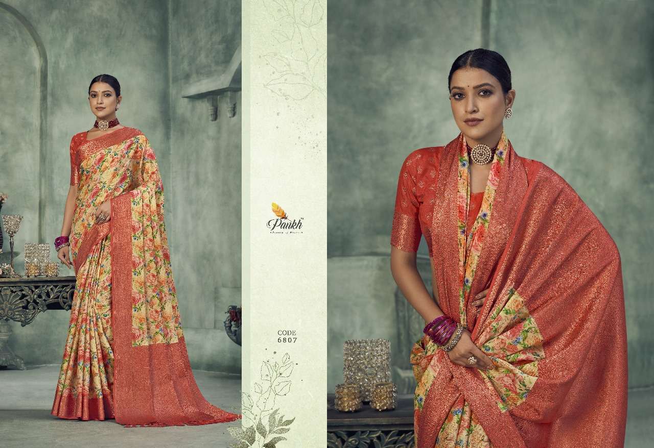 pankh navyaa fancy tissue silk regal look saree catalog