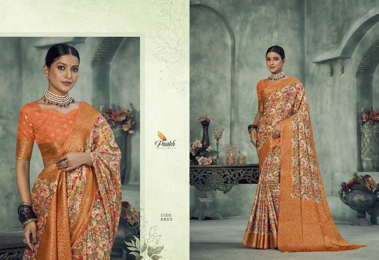 pankh navyaa fancy tissue silk regal look saree catalog