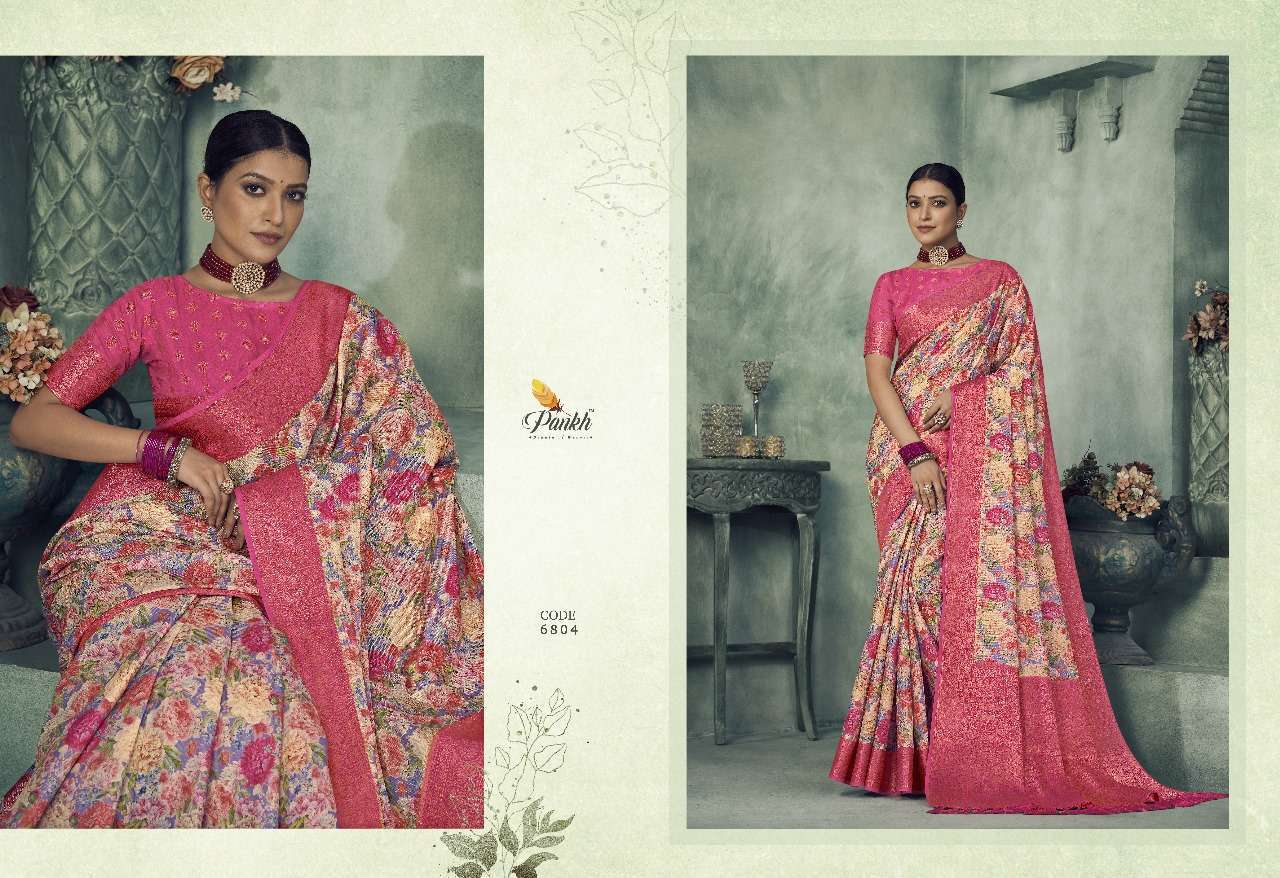 pankh navyaa fancy tissue silk regal look saree catalog