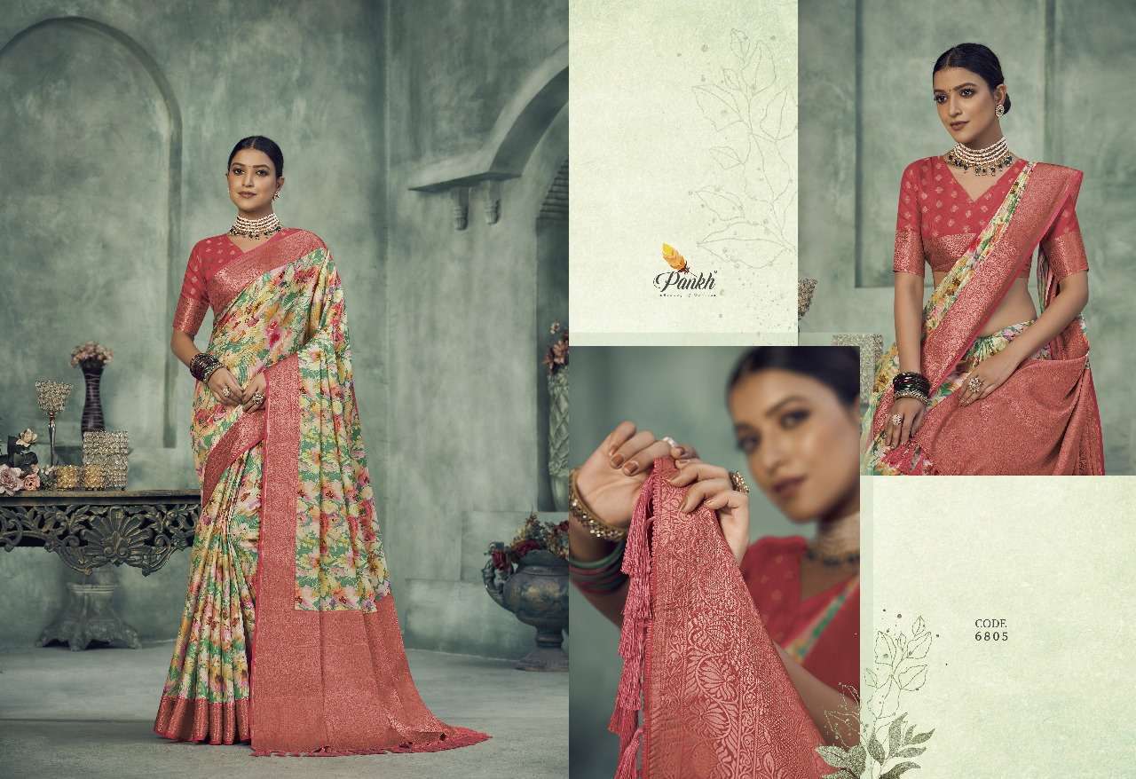 pankh navyaa fancy tissue silk regal look saree catalog