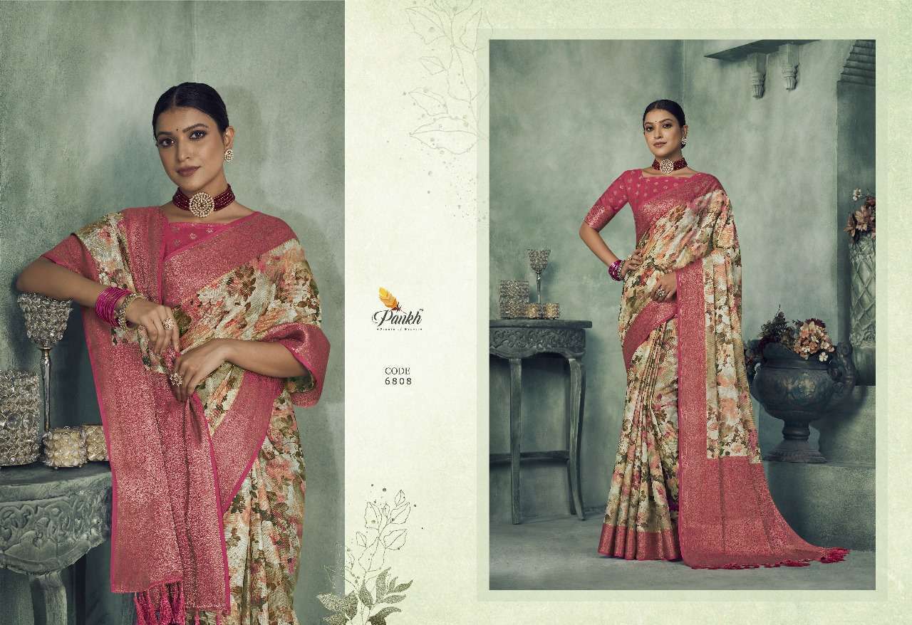 pankh navyaa fancy tissue silk regal look saree catalog