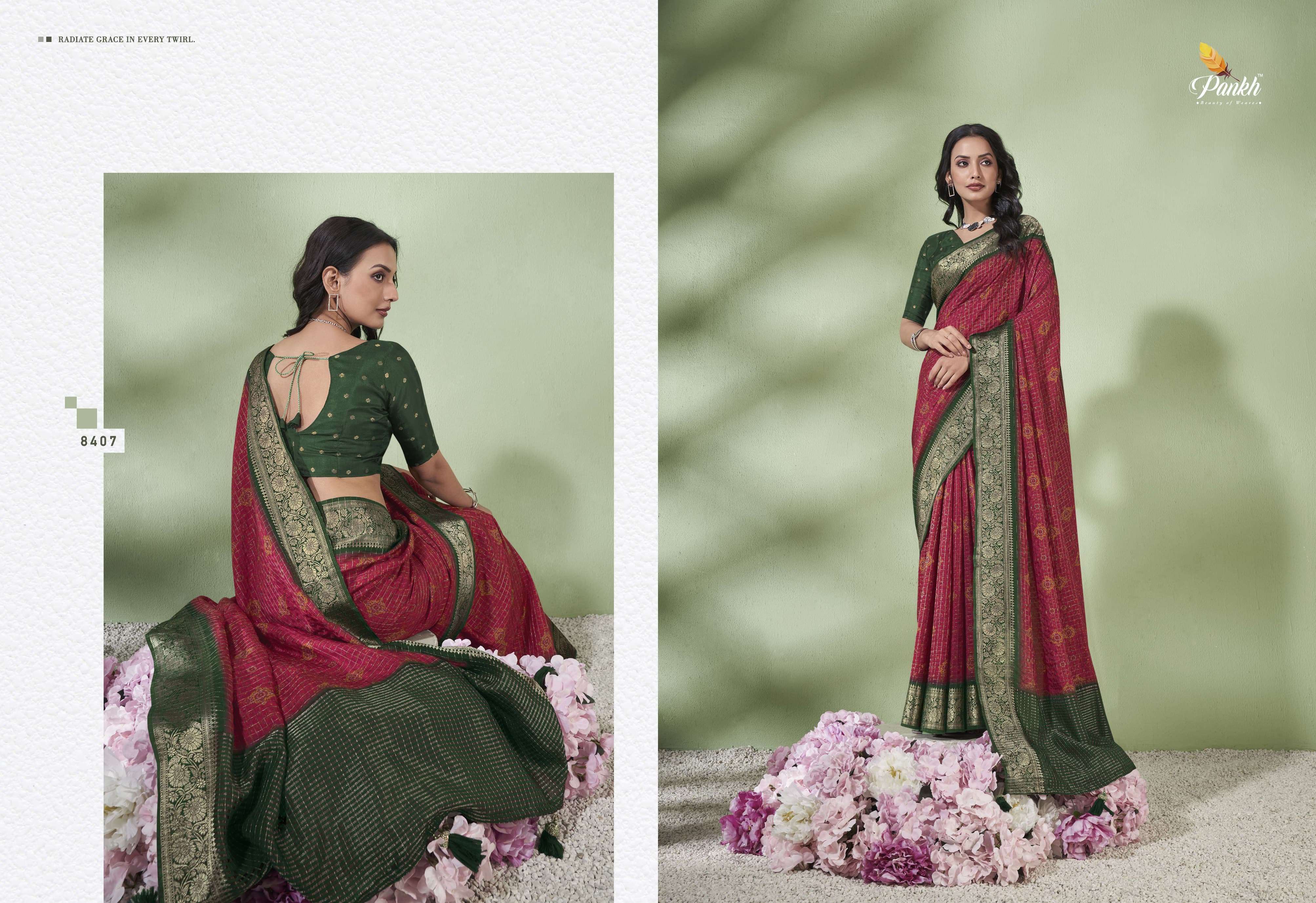 pankh smriti silk viscose beautiful look saree catalog