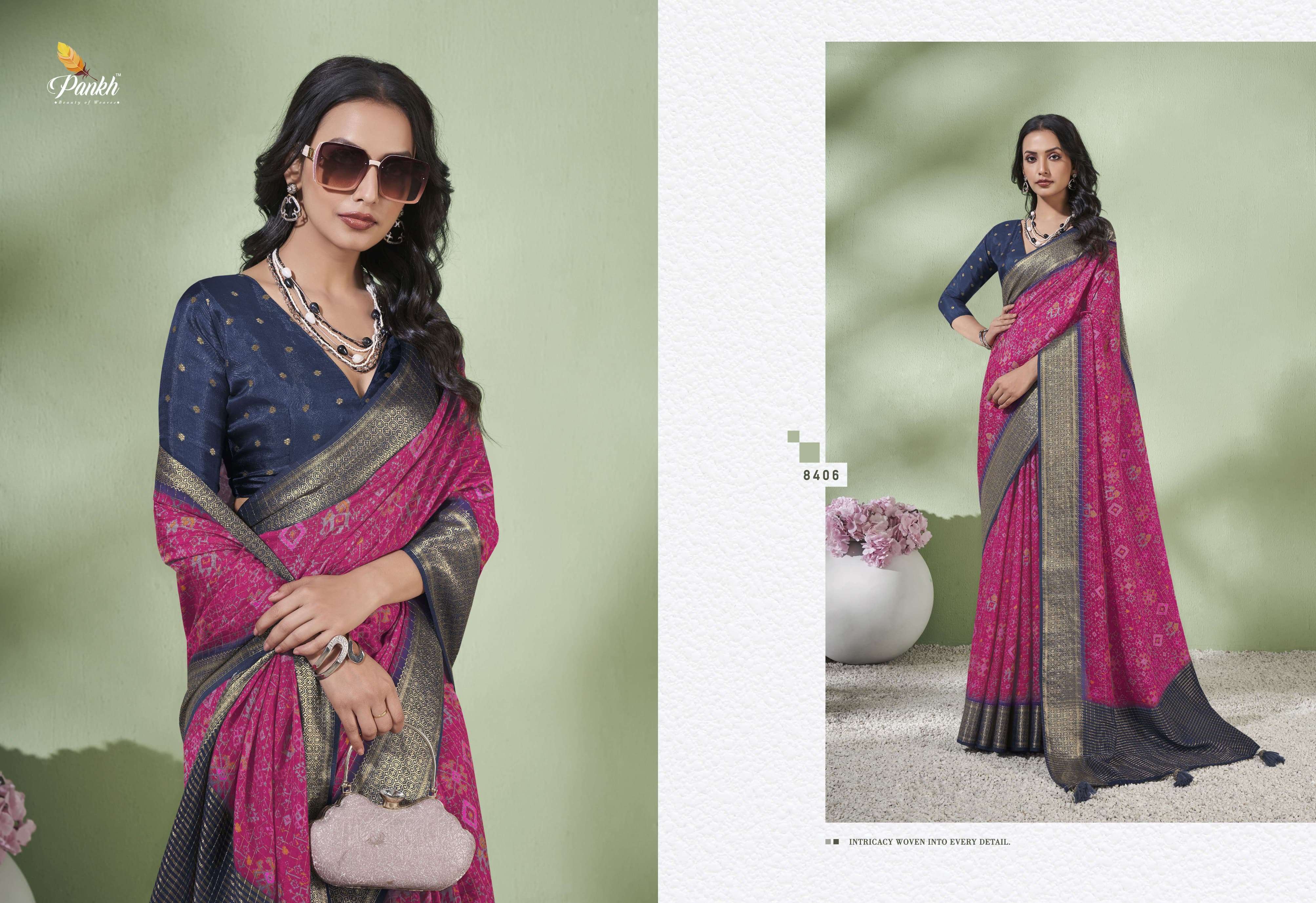 pankh smriti silk viscose beautiful look saree catalog