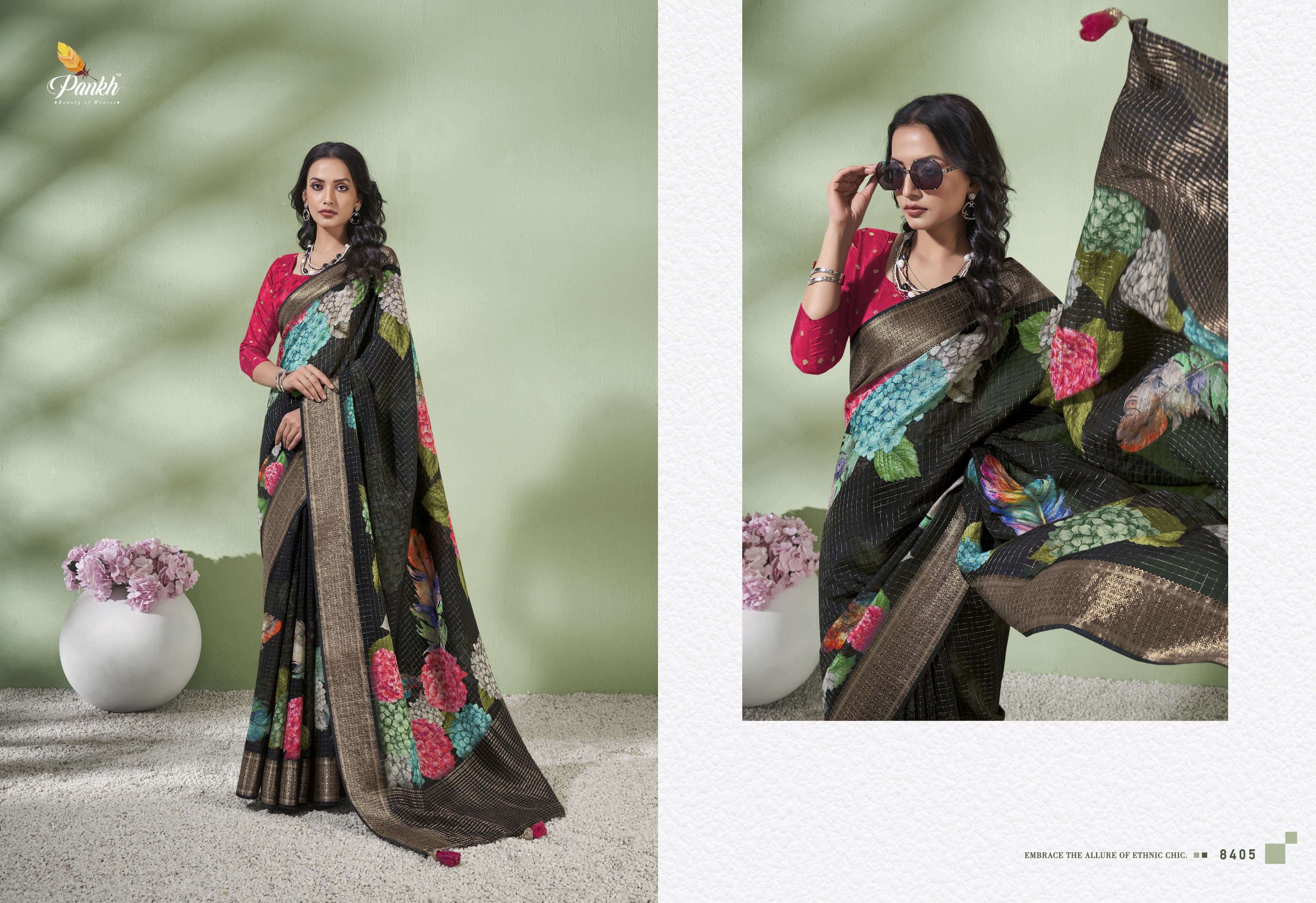 pankh smriti silk viscose beautiful look saree catalog