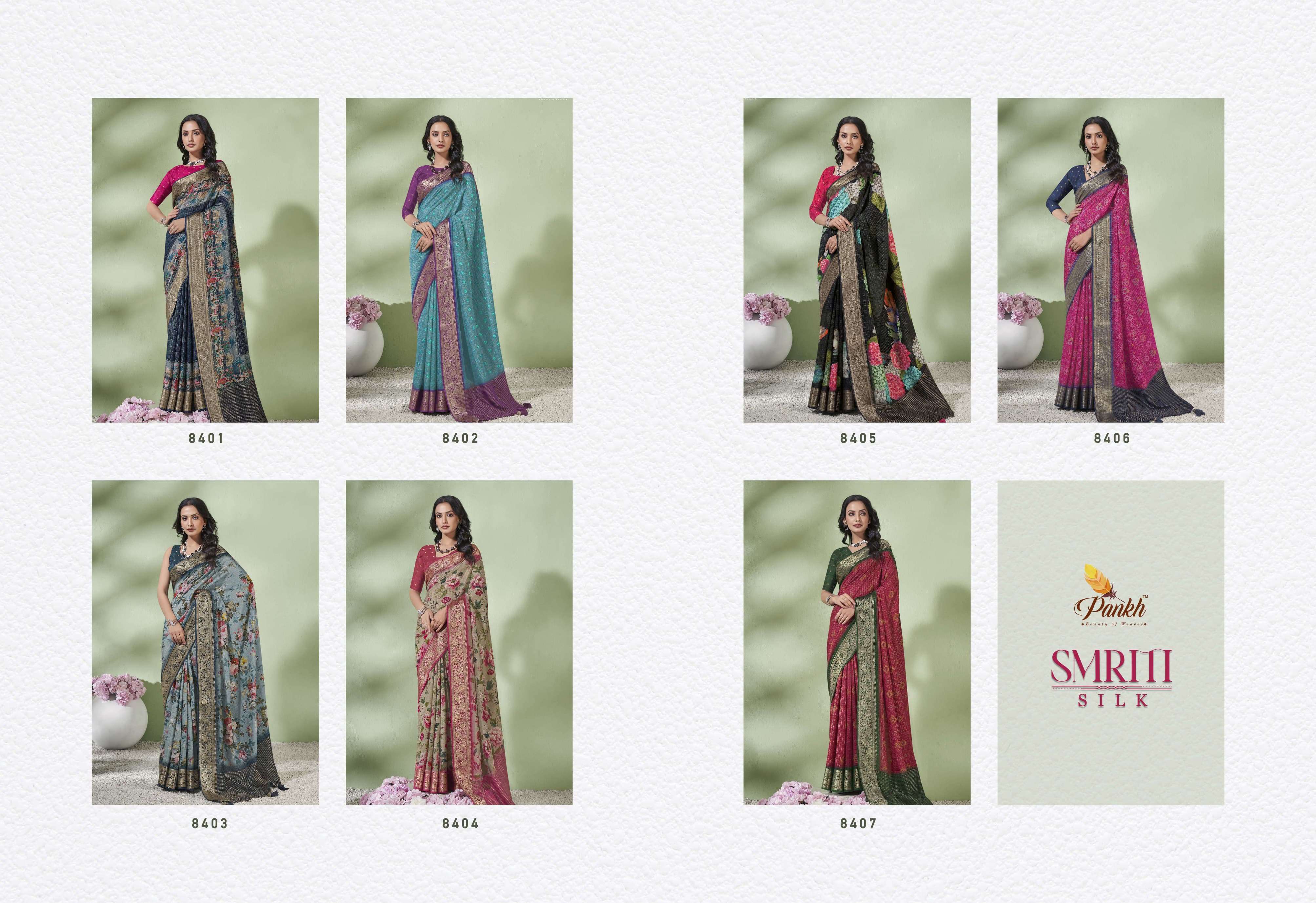 pankh smriti silk viscose beautiful look saree catalog