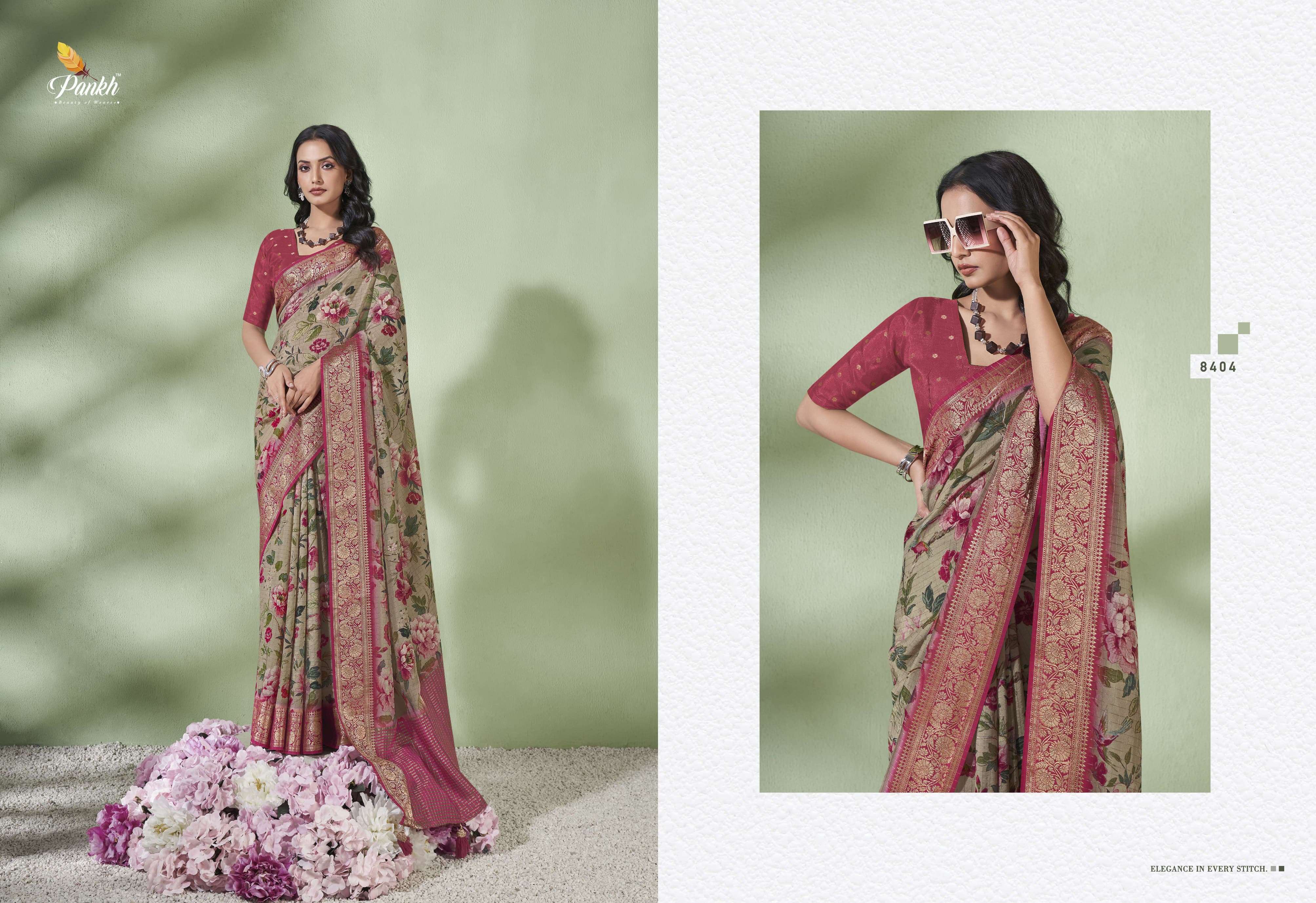 pankh smriti silk viscose beautiful look saree catalog