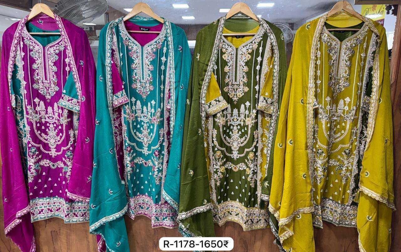 ramsha ramsha r 1178nx chinnon embroidery look top bottom with dupatta size set