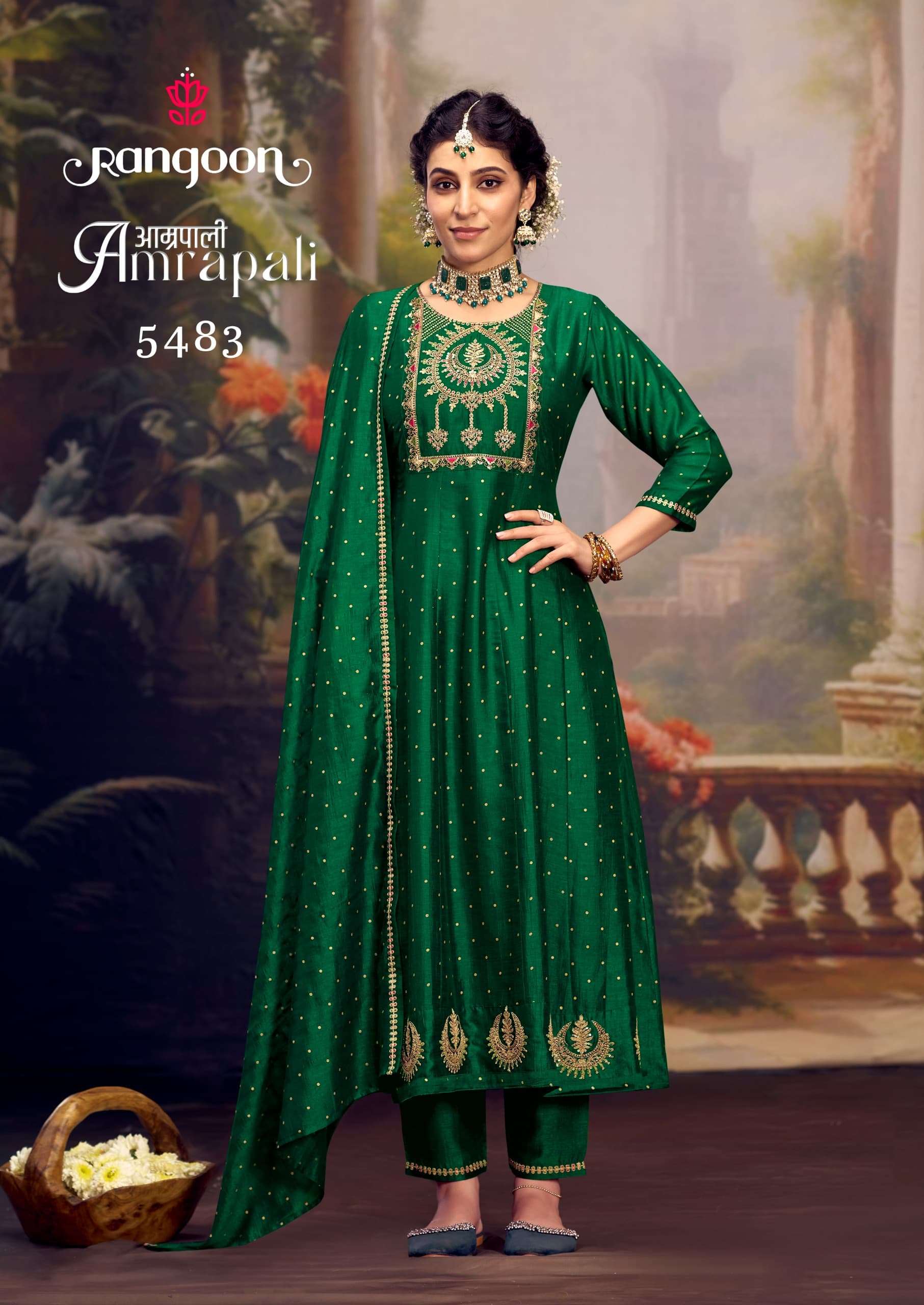 rangoon amrapali silk attrective look top bottm with dupatta catalog