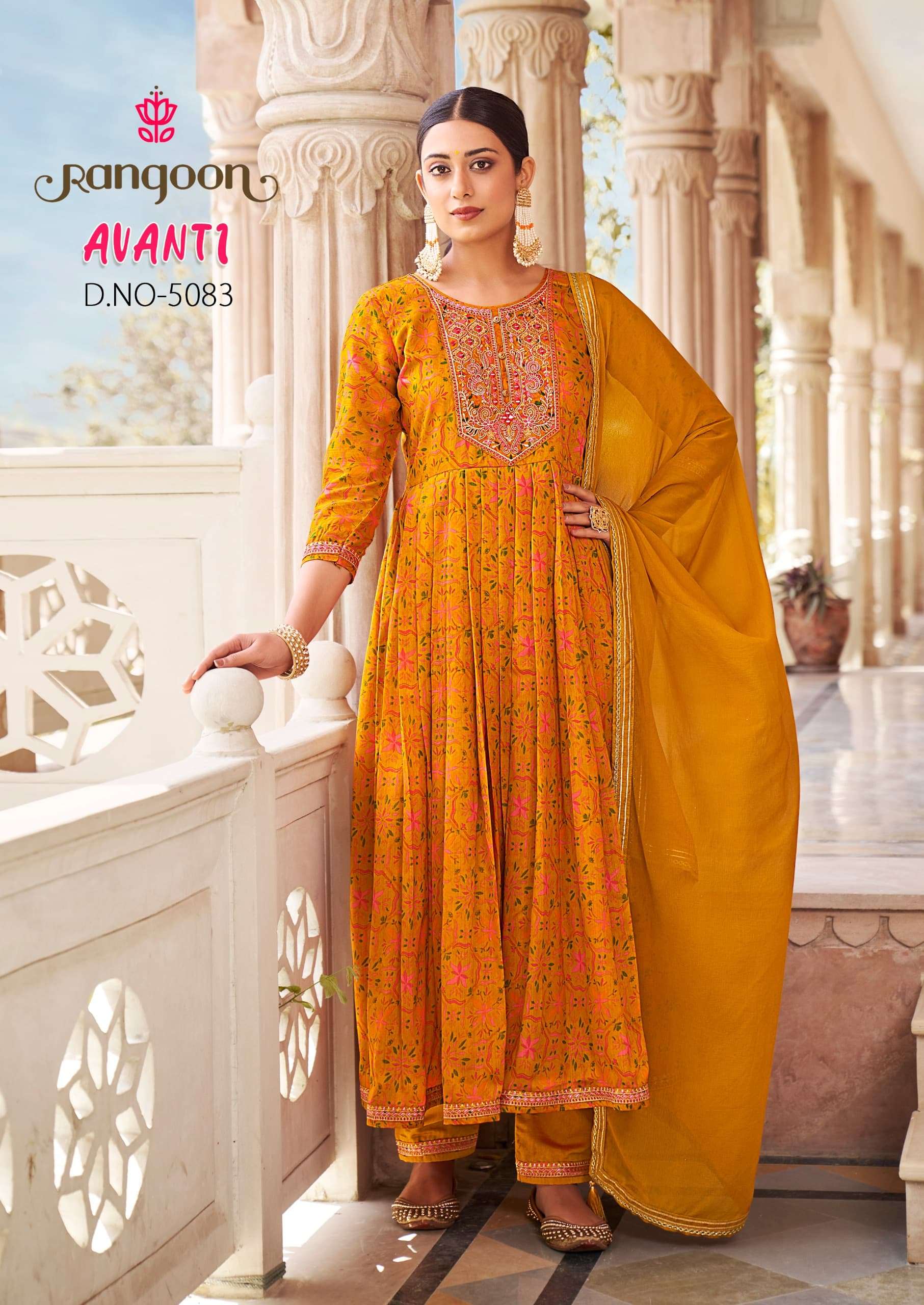 rangoon avanti silk beutiful look top bottom with dupatta catalog