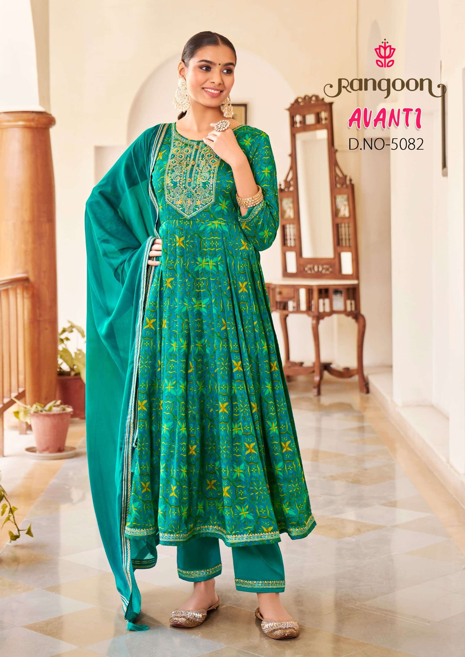 rangoon avanti silk beutiful look top bottom with dupatta catalog