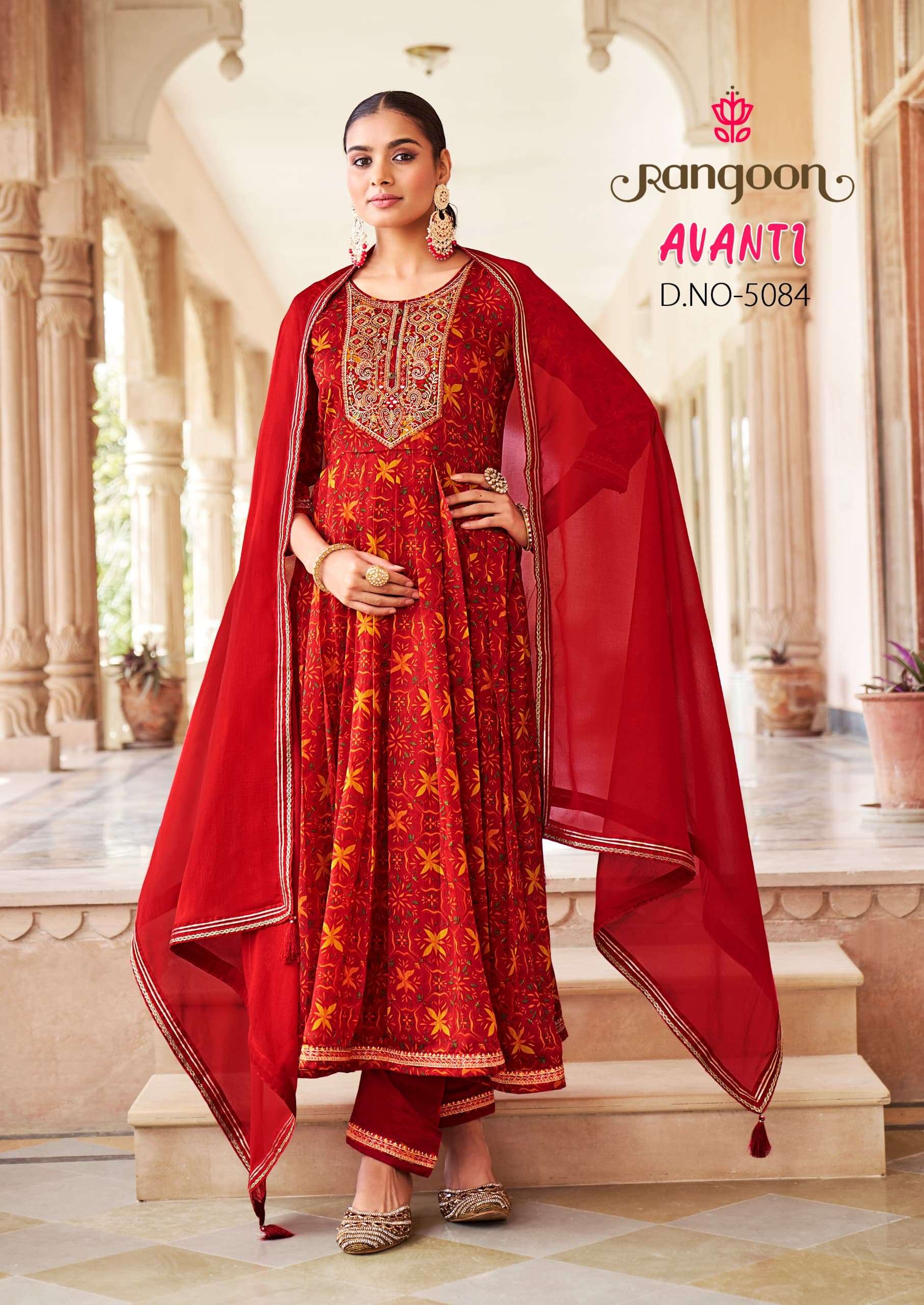 rangoon avanti silk beutiful look top bottom with dupatta catalog