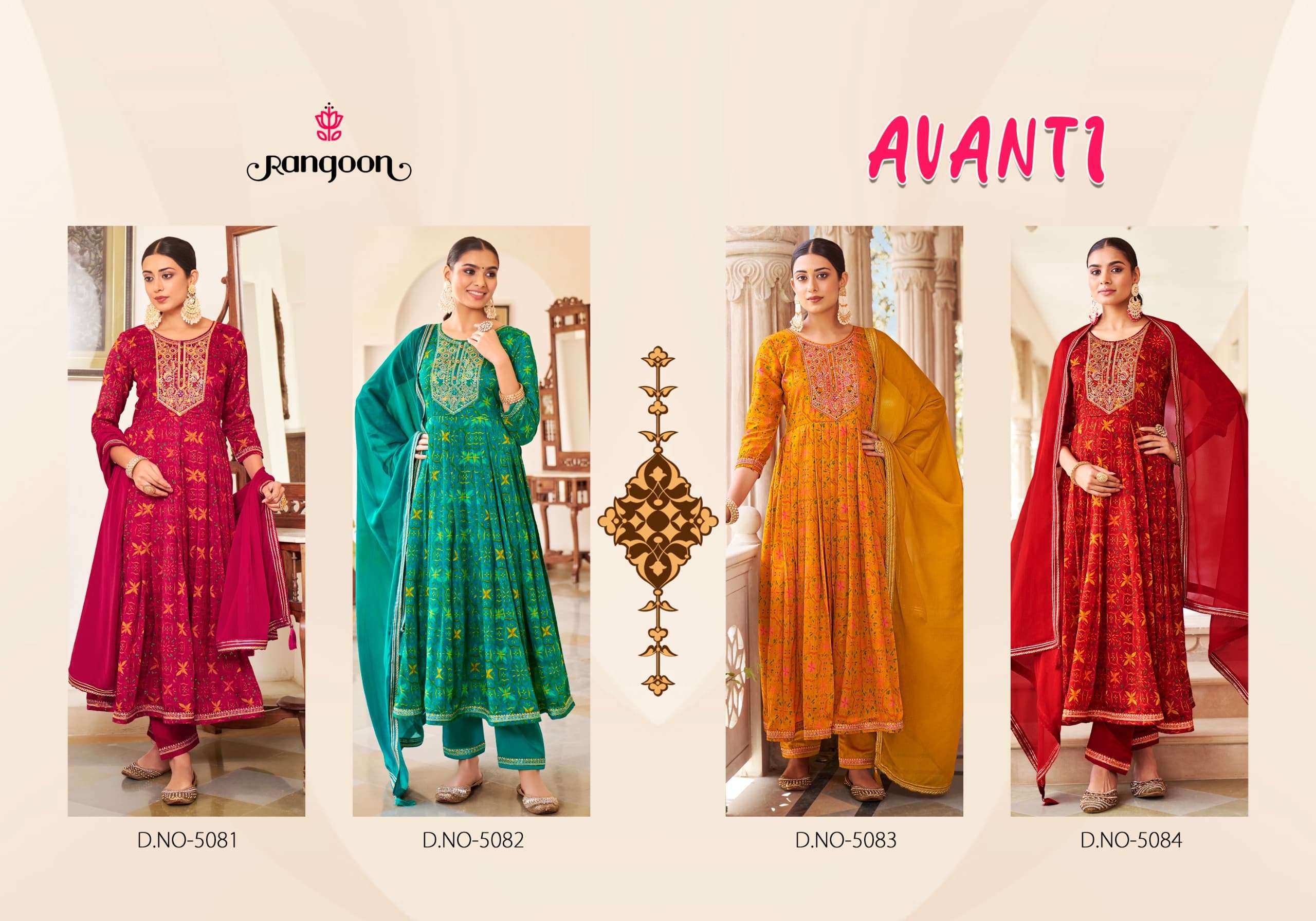 rangoon avanti silk beutiful look top bottom with dupatta catalog