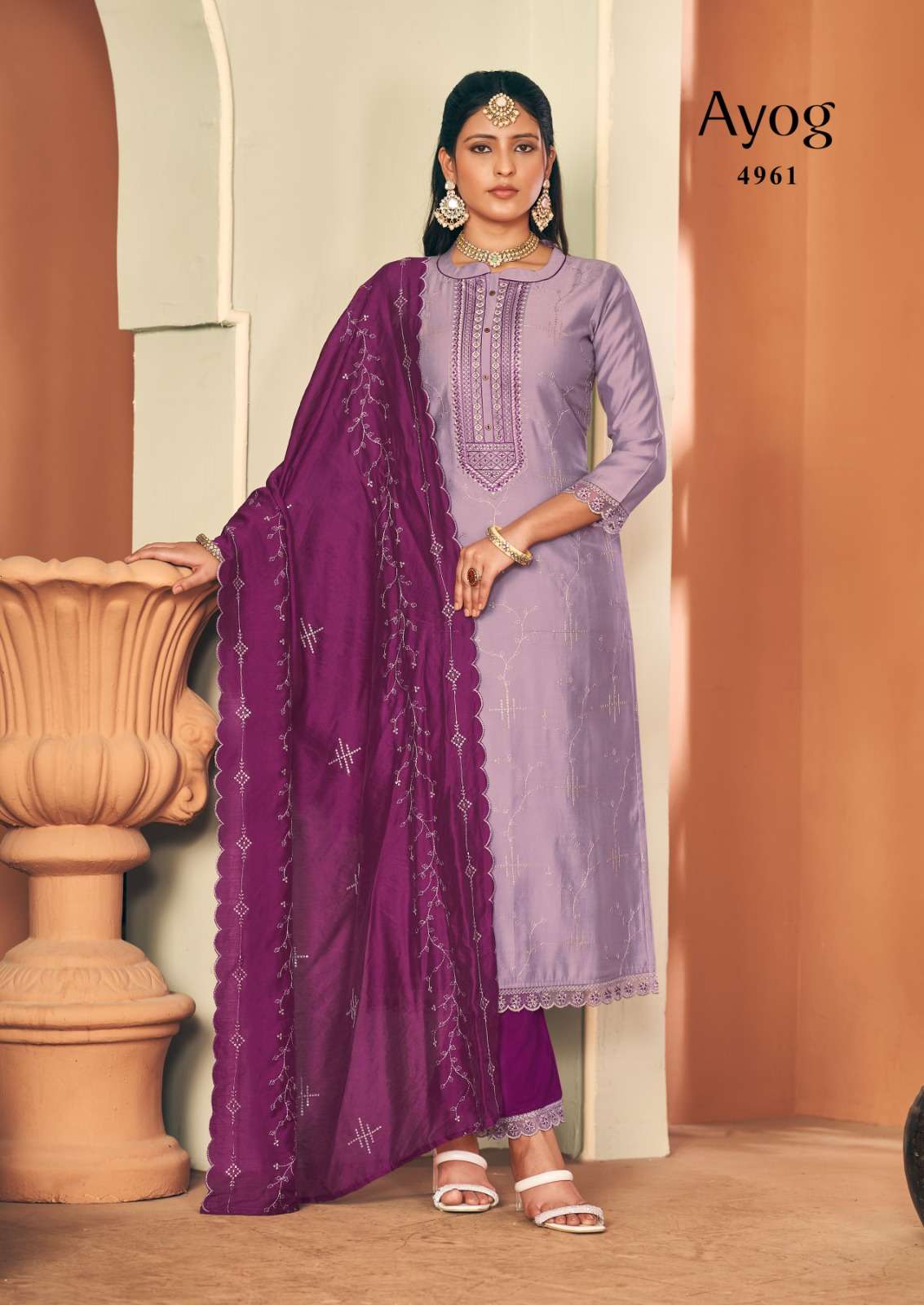 rangoon ayog viscose beutiful look top bottom with dupatta catalog