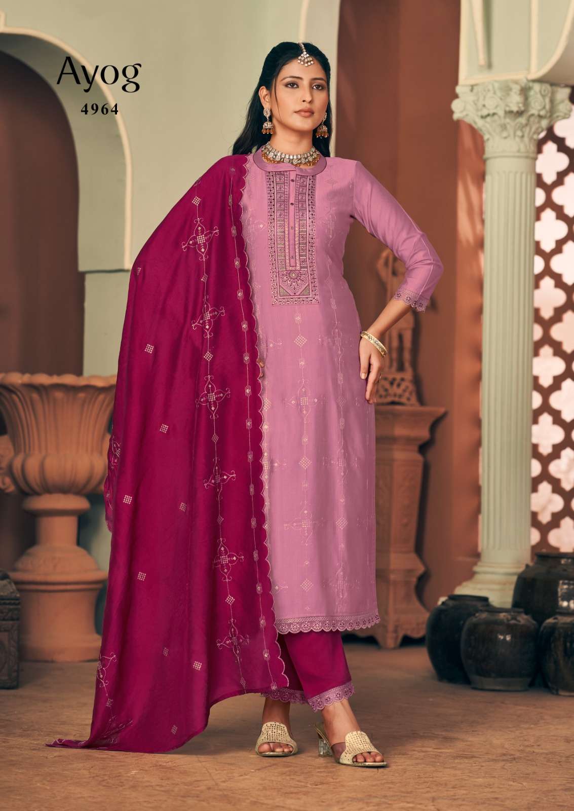 rangoon ayog viscose beutiful look top bottom with dupatta catalog