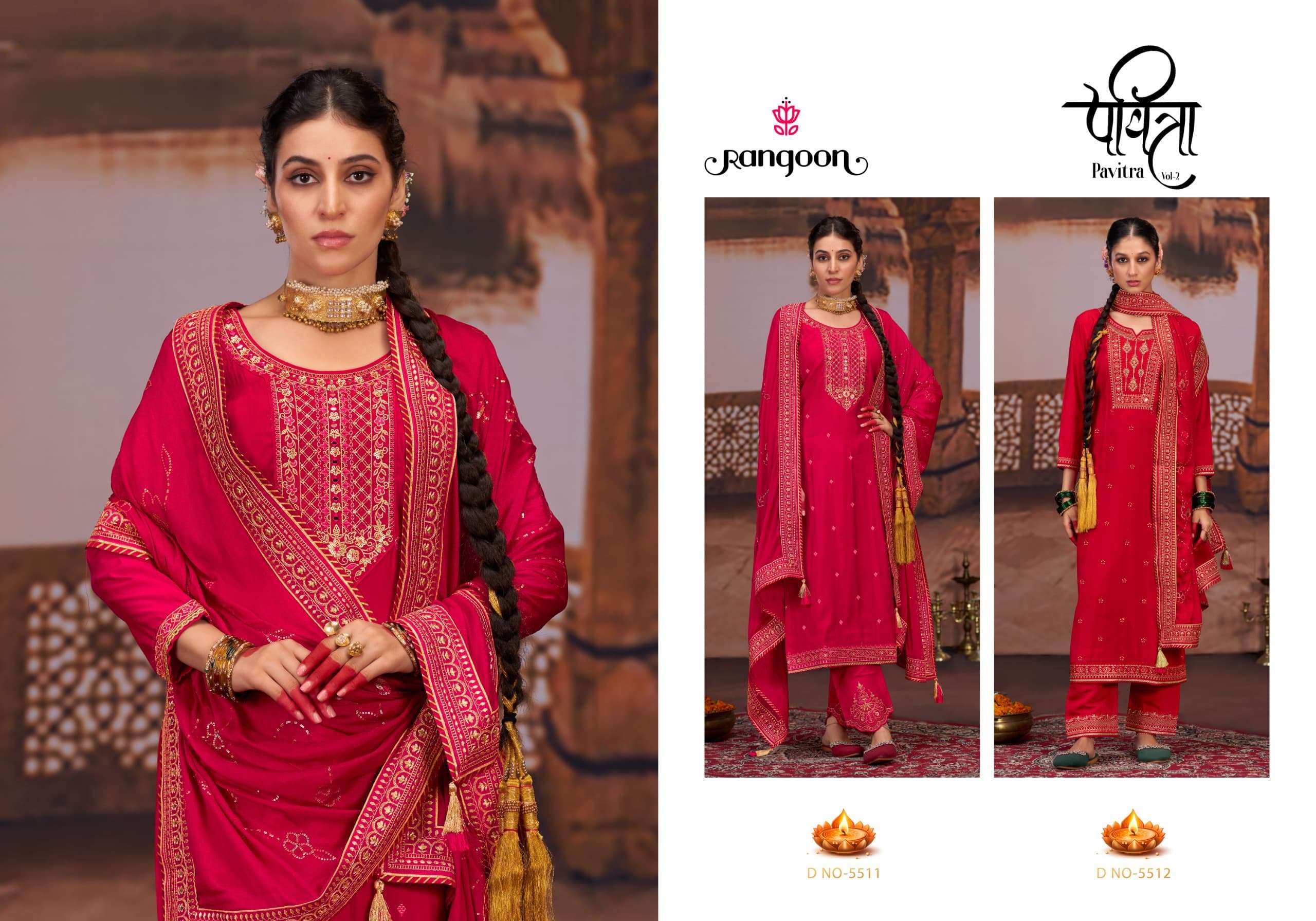 rangoon pavitra vol 2 beautiful look top bottom with dupatta catalog