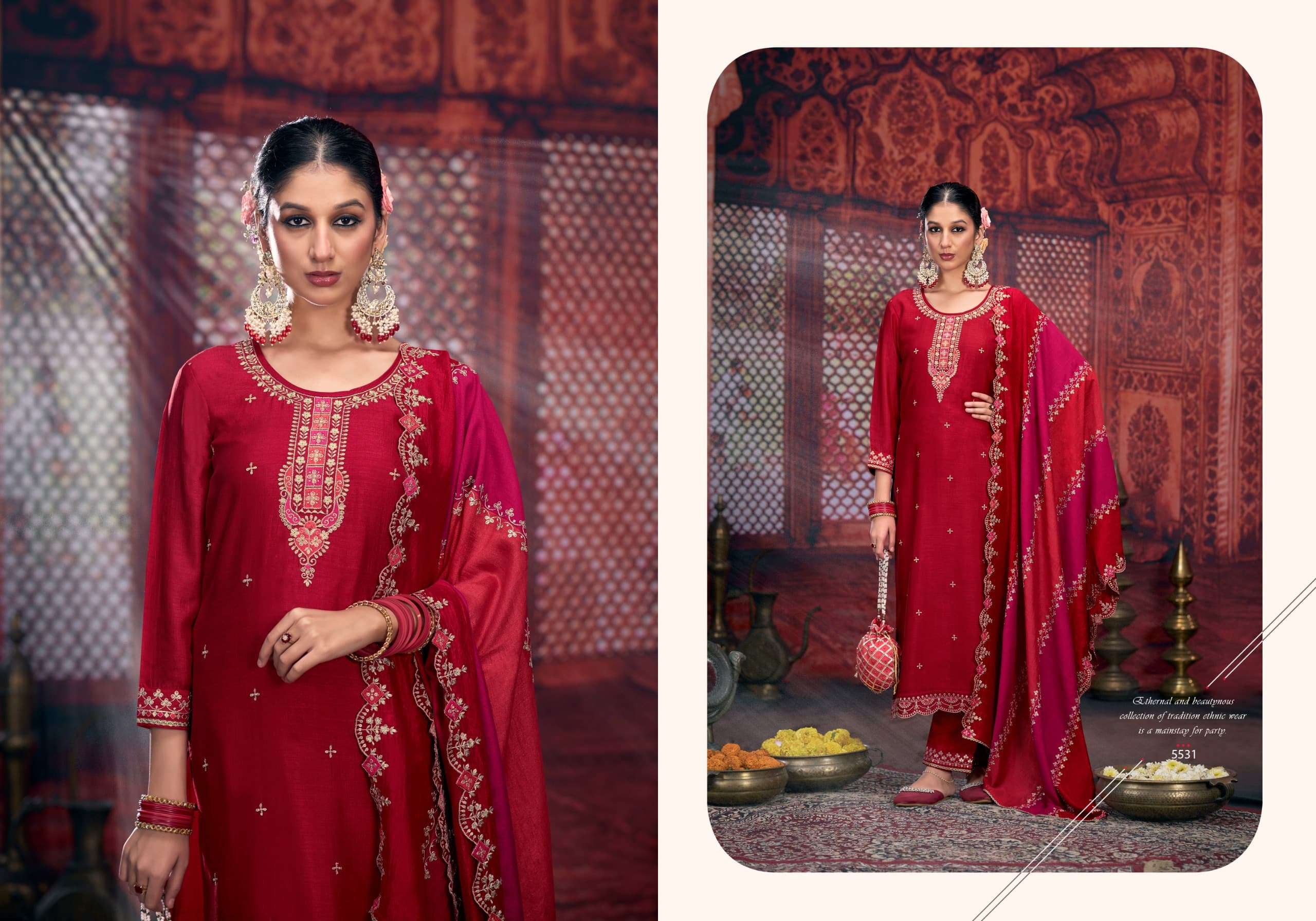 rangoon sakhi saheli beutiful look top bottom with dupatta catalog