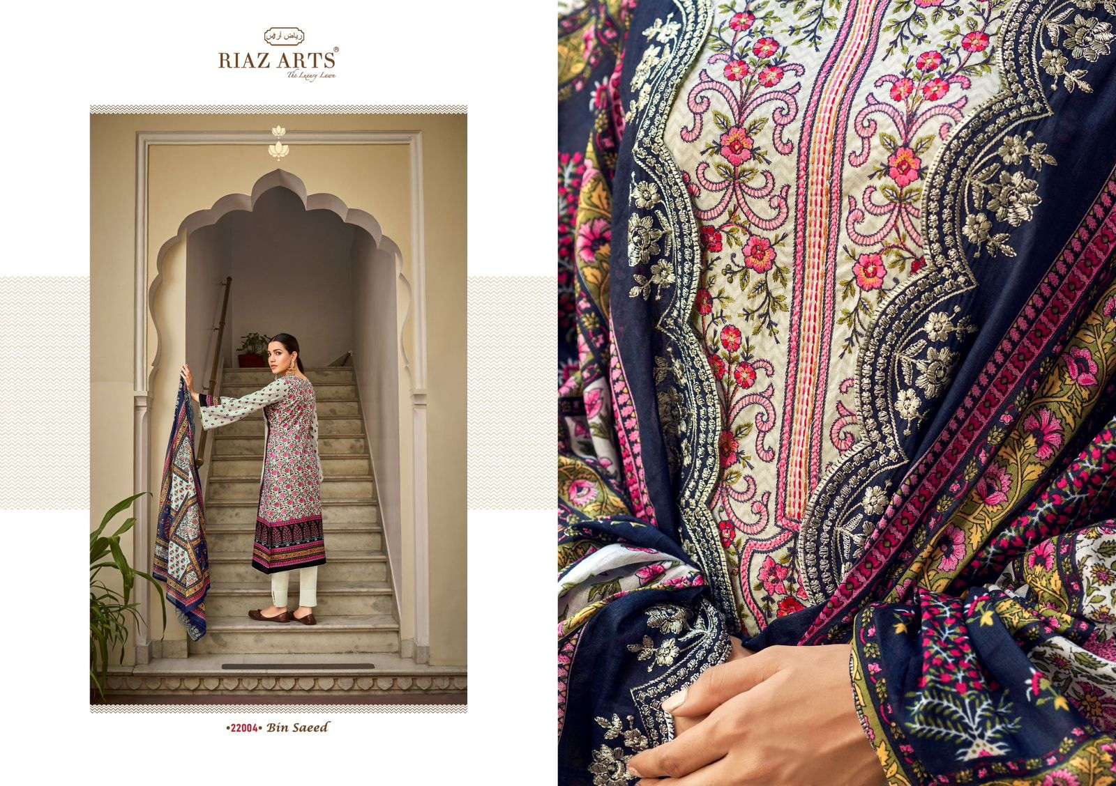 riaz arts bin saeed cotton exclusive print salwar suit catalog